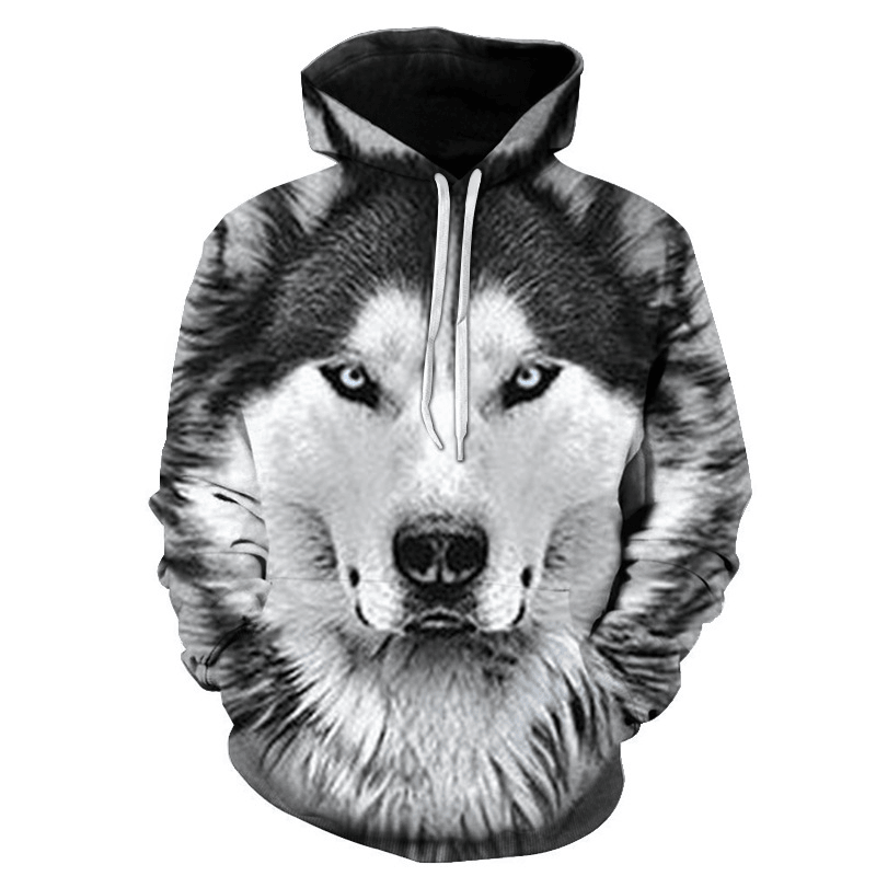 Fast Sell Foreign Trade Fox Wolf 3D Digital Printing Trend Men''S Sweater Manufacturers Direct Support to Map Customization