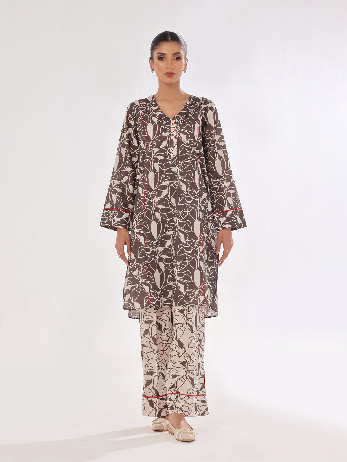 swiss lawn Co Ord Sets in Grey