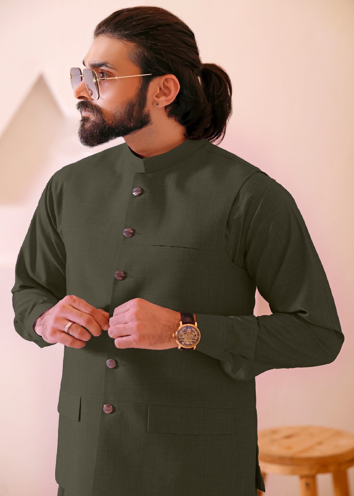 suiting Waistcoat in Sage green