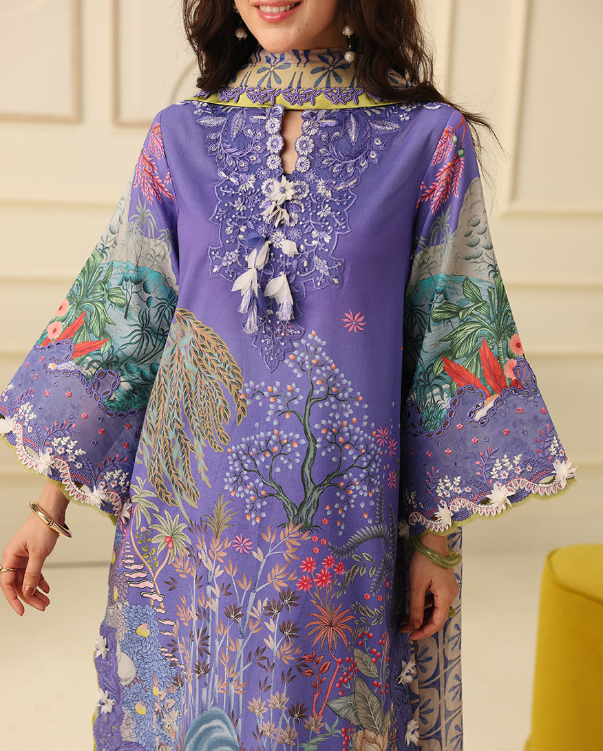 Hemline Soleil Prints Lawn – Camellia Kiss