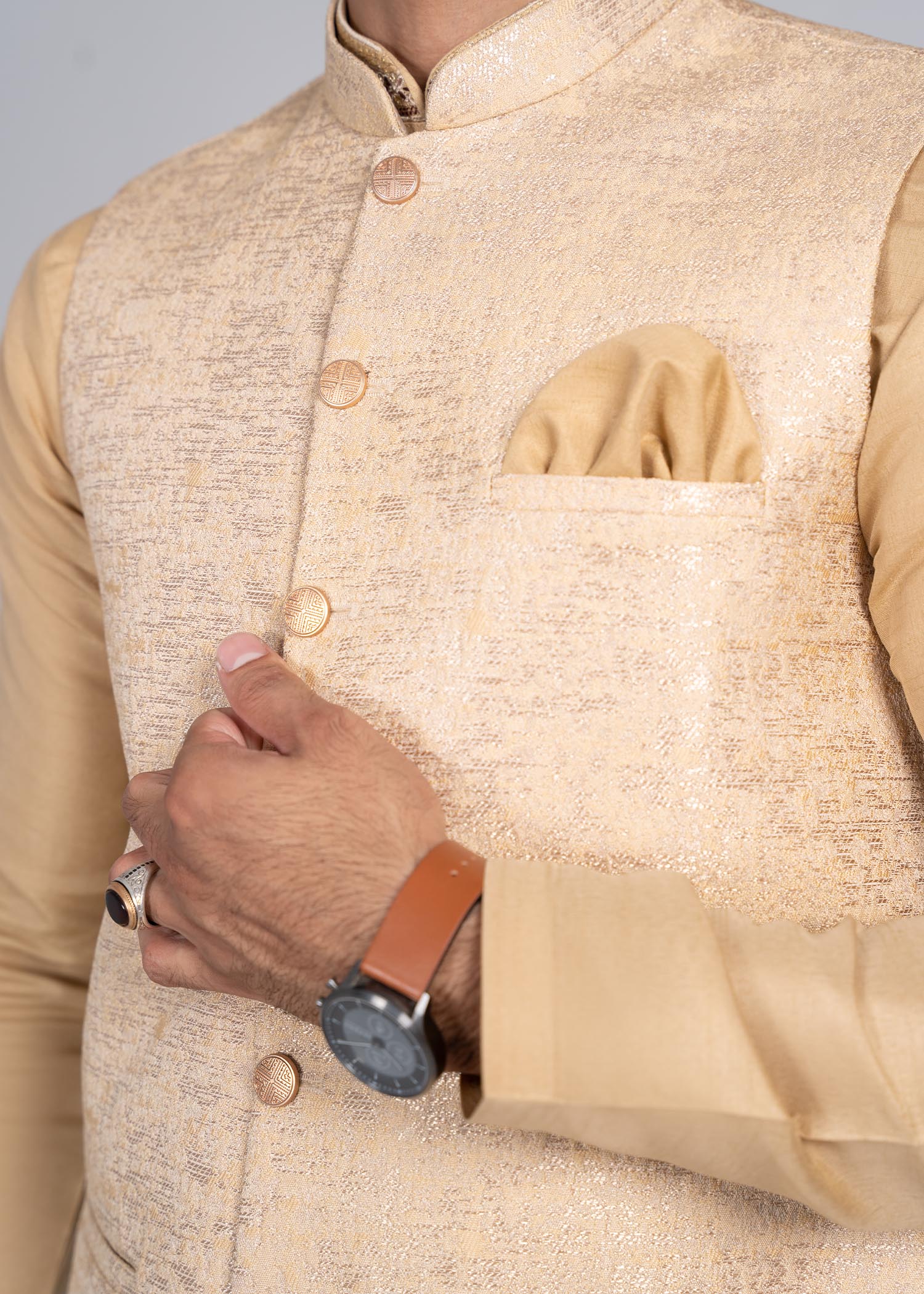 viscose Waistcoat in Cream