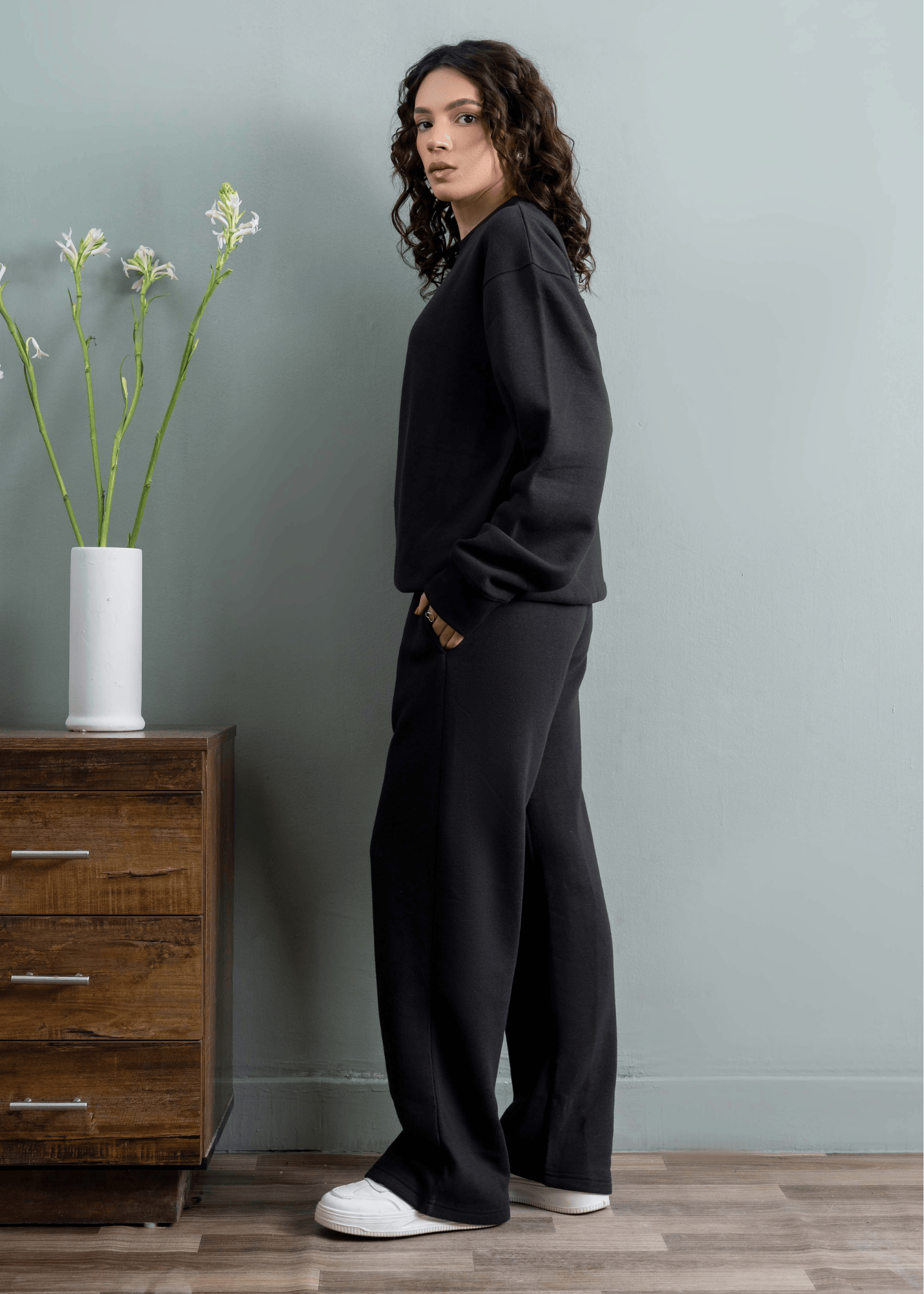 fleece Co Ord Sets in Black