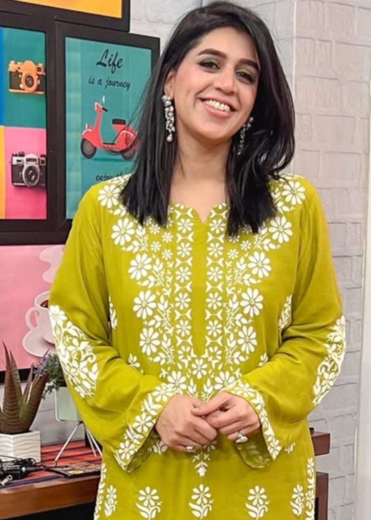 linen Co Ord Sets in Yellow green
