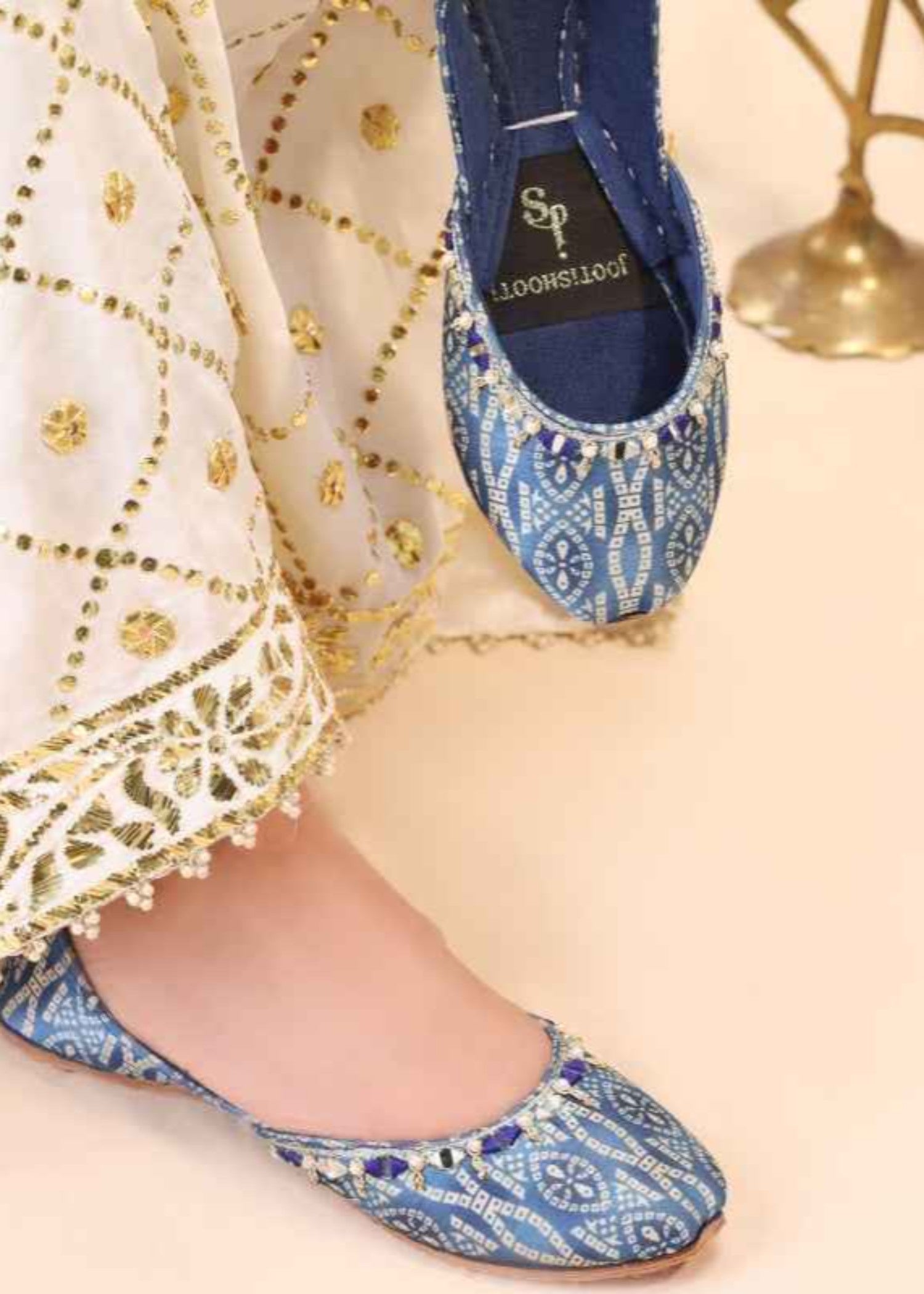 Khussa in Blue by - High Quality Women Khussa AVT3212