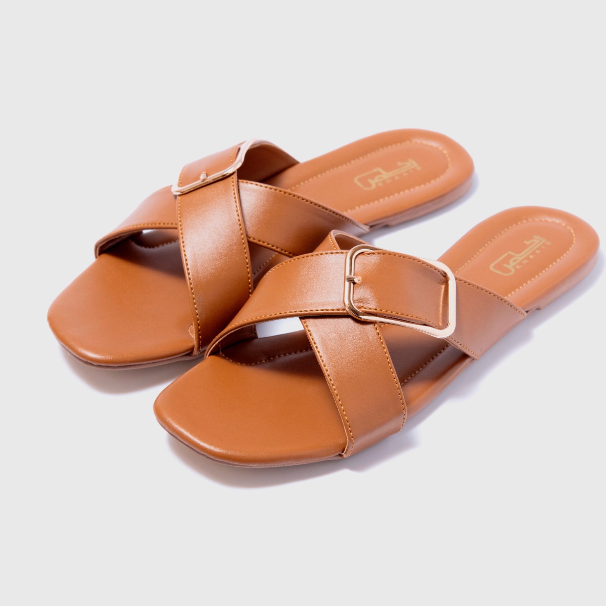 Flats in Tan brown by - High Quality Women Flats PGU0763