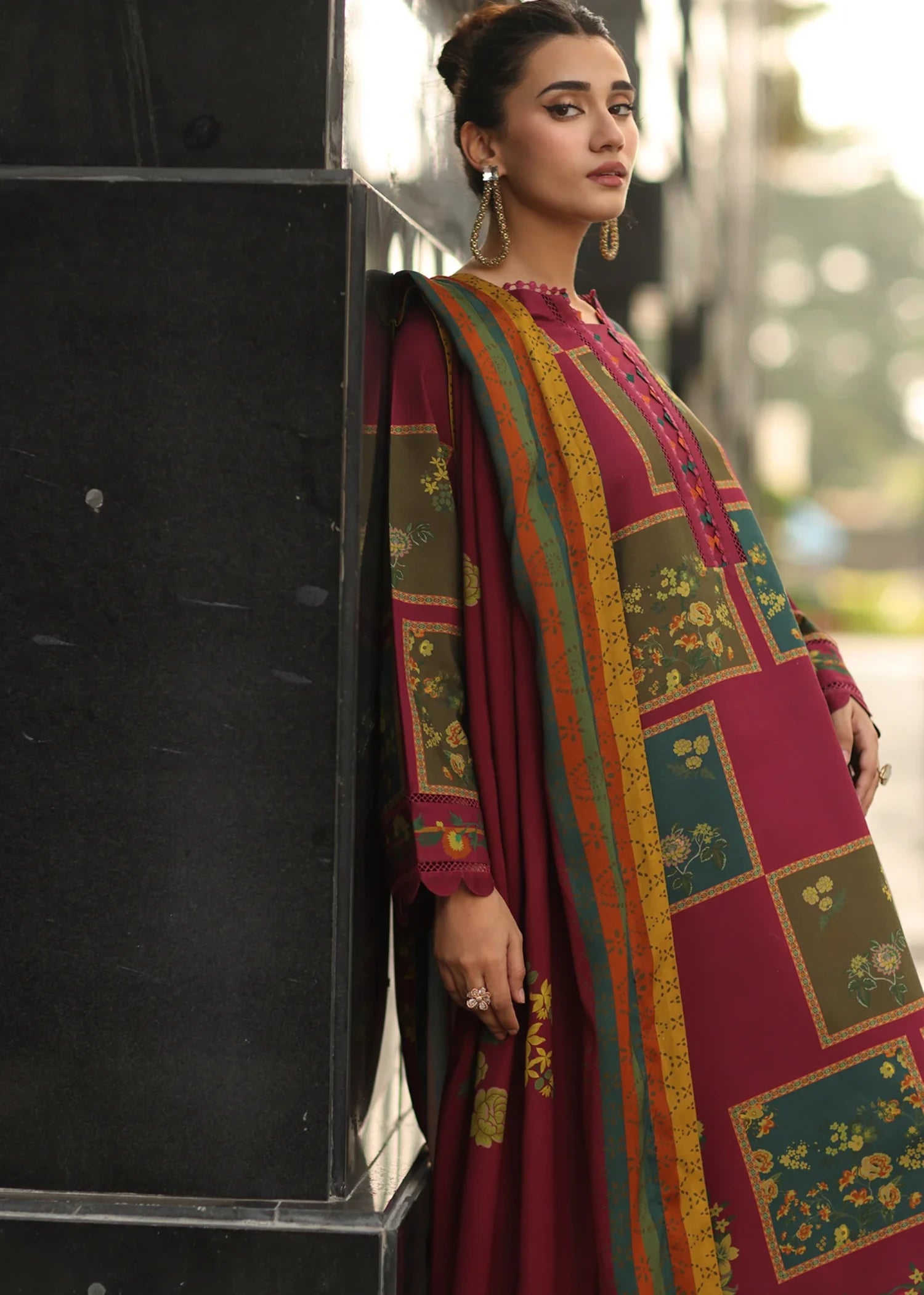 poly silk Kurta Set in Maroon
