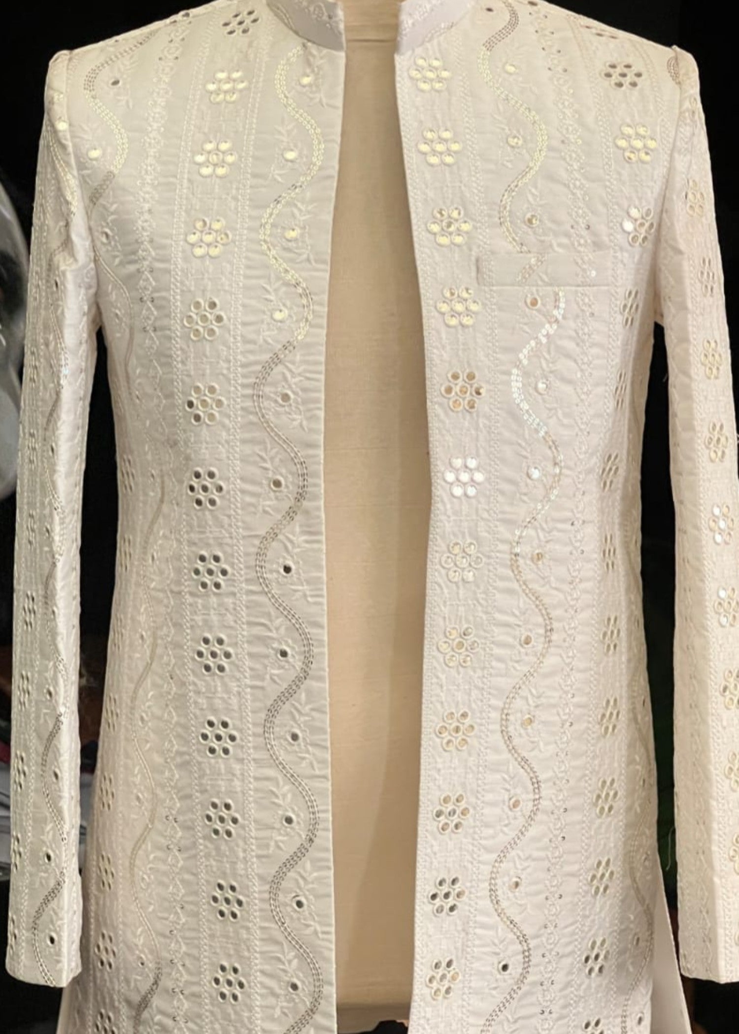 silk Prince Coat in Pearl white