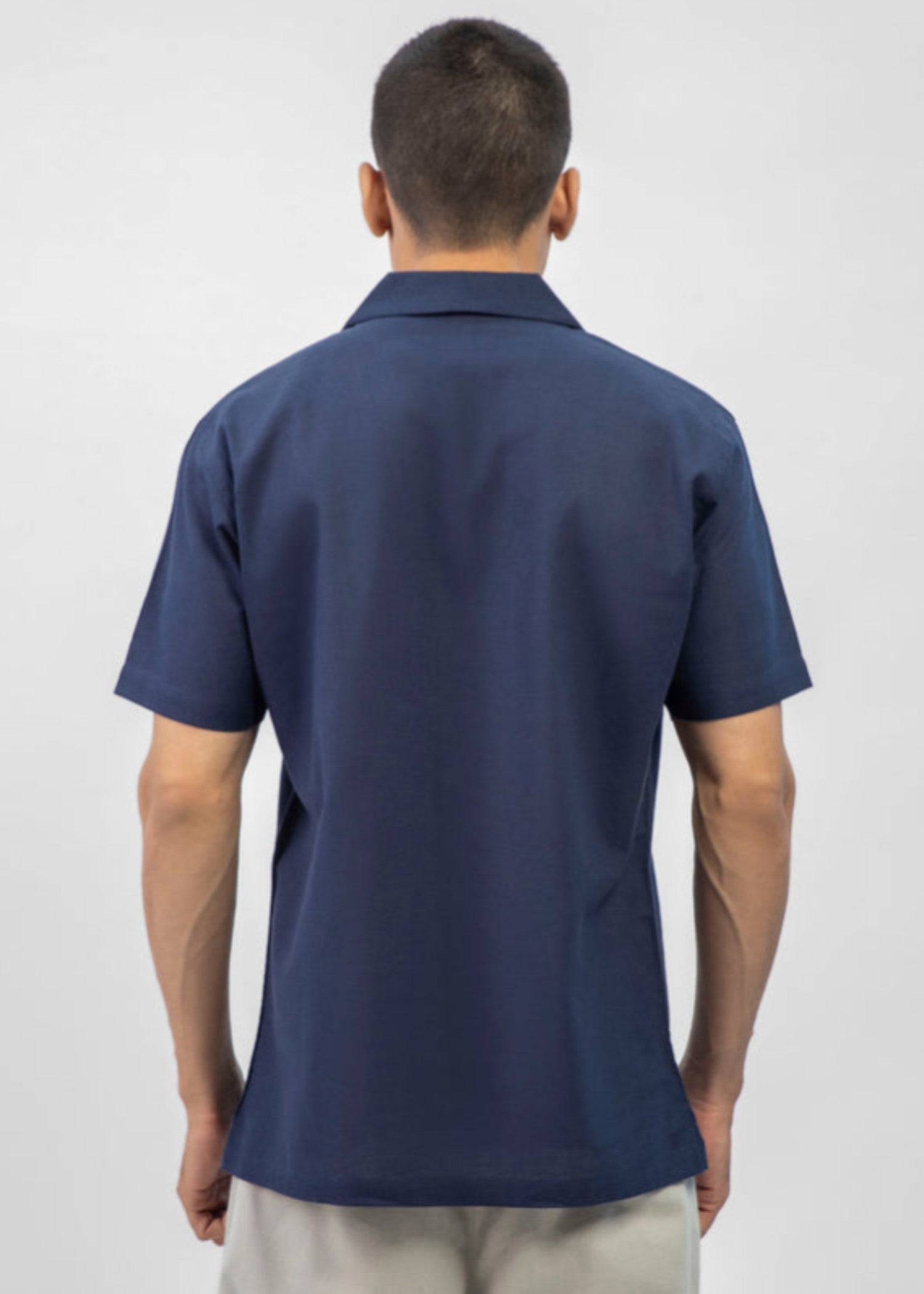 linen Casual Shirt in Navy blue