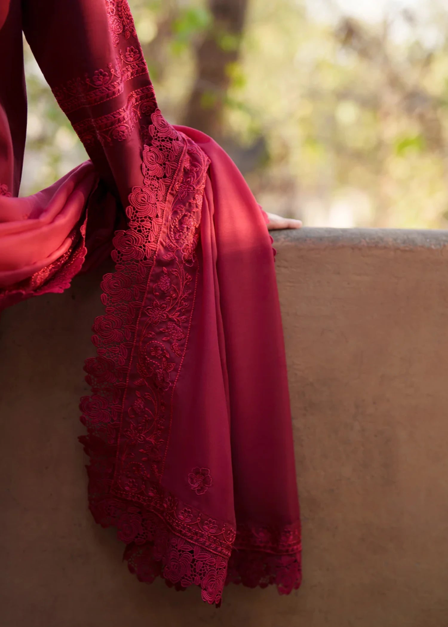 lawn Unstitched in Crimson