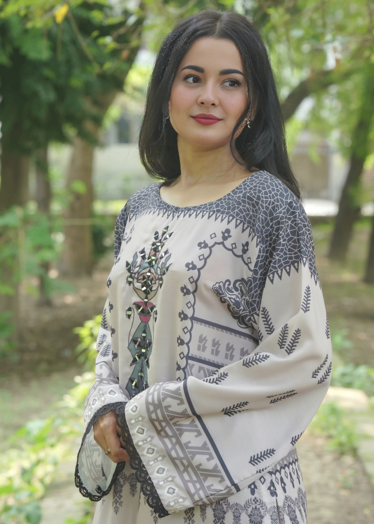poly silk Kurta Set in Gainsboro