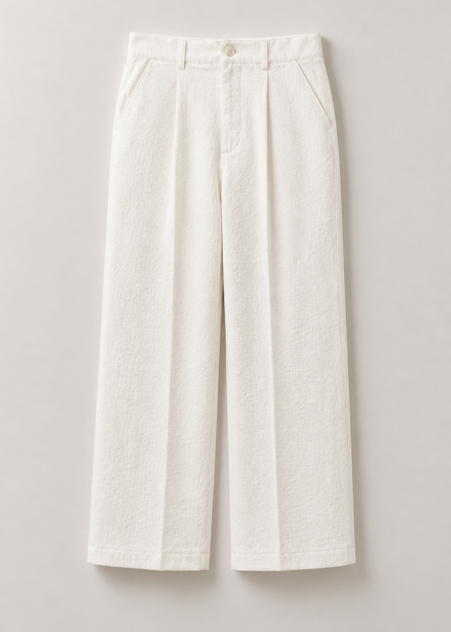 poly viscose Pants in Off-white