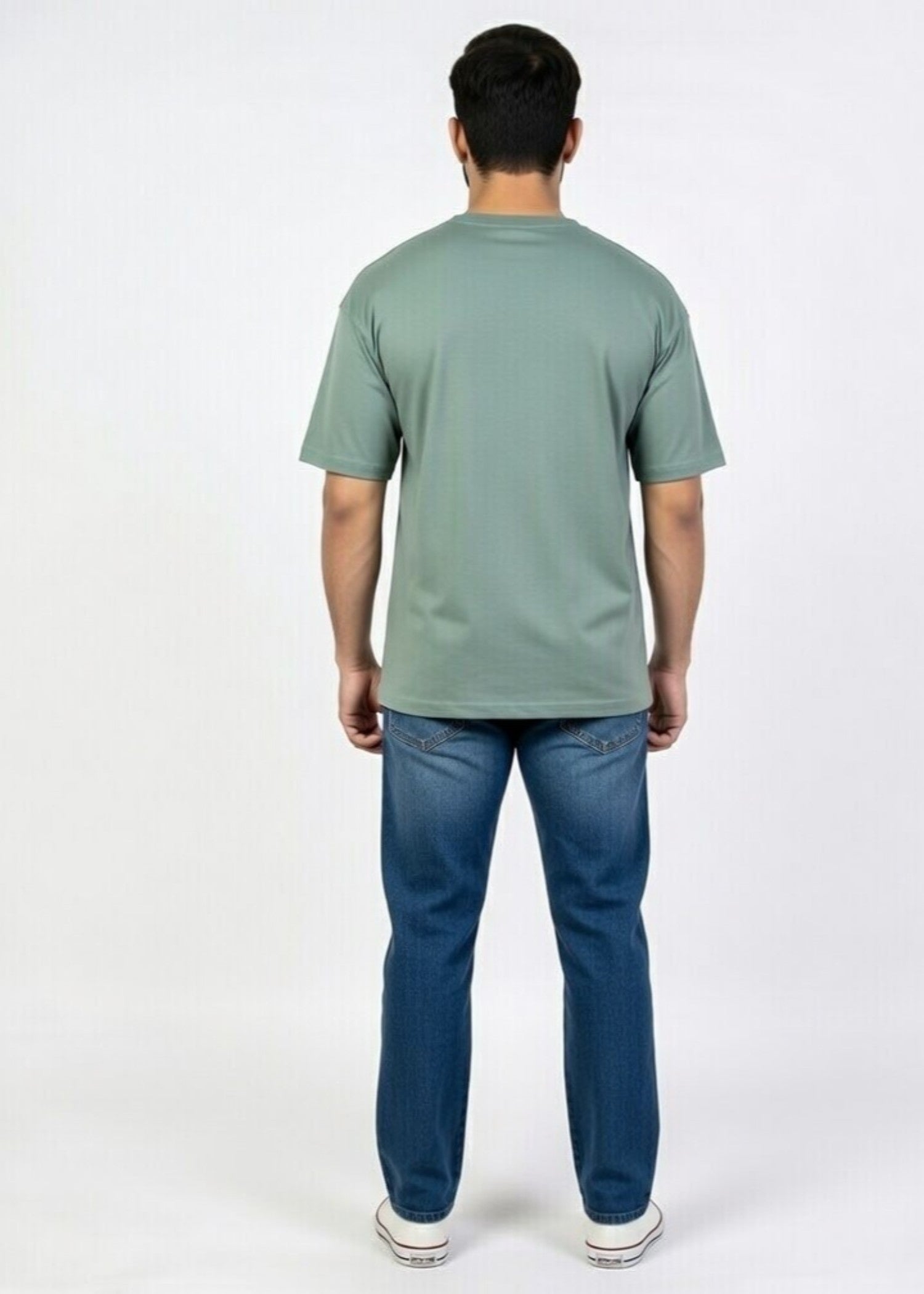 single jersey knit T Shirt in Emerald green