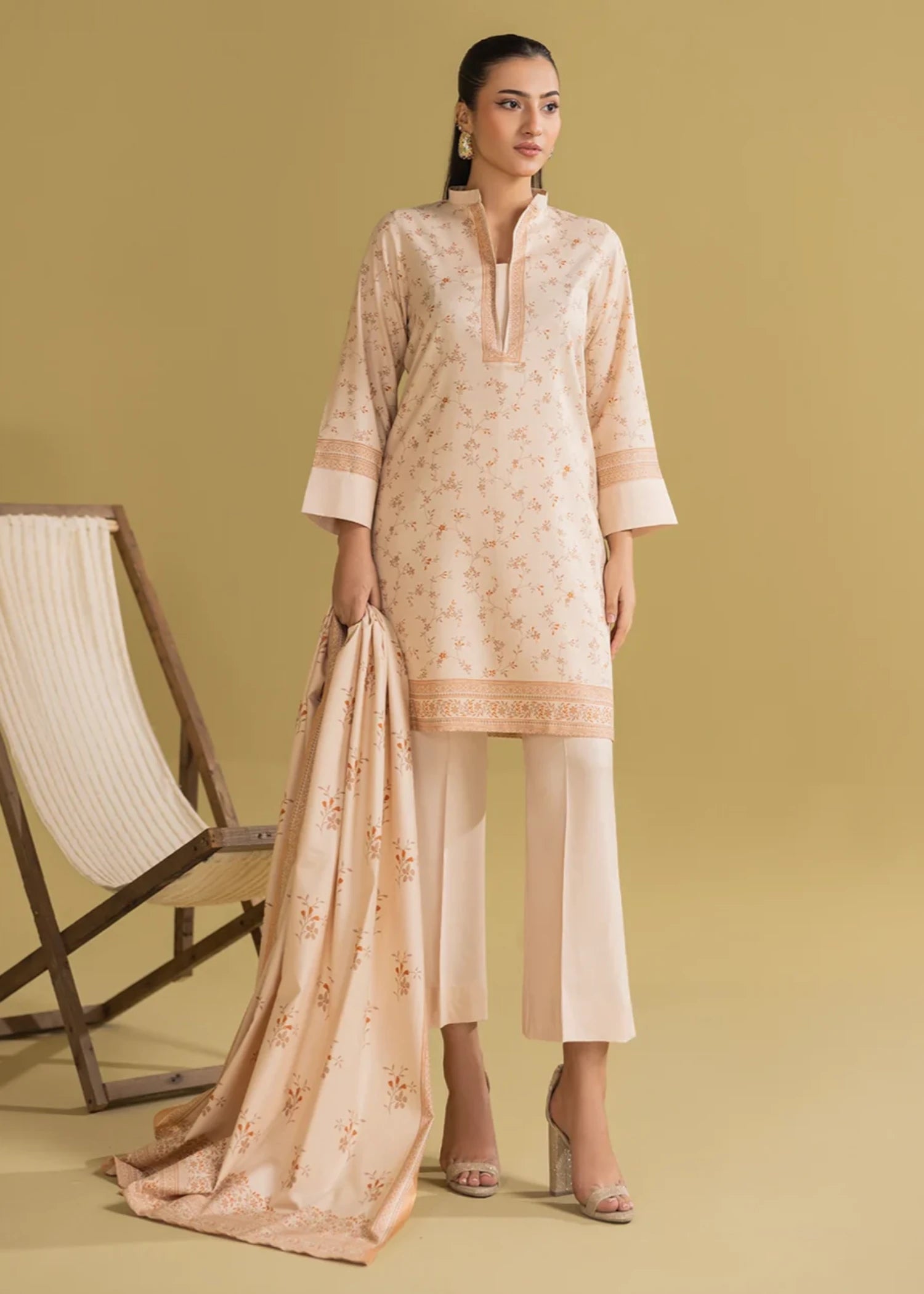 dhanak Unstitched in Eggshell