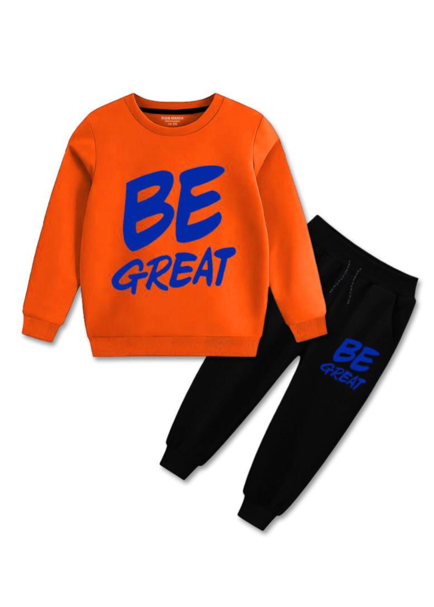 fleece Tracksuit in Orange, black