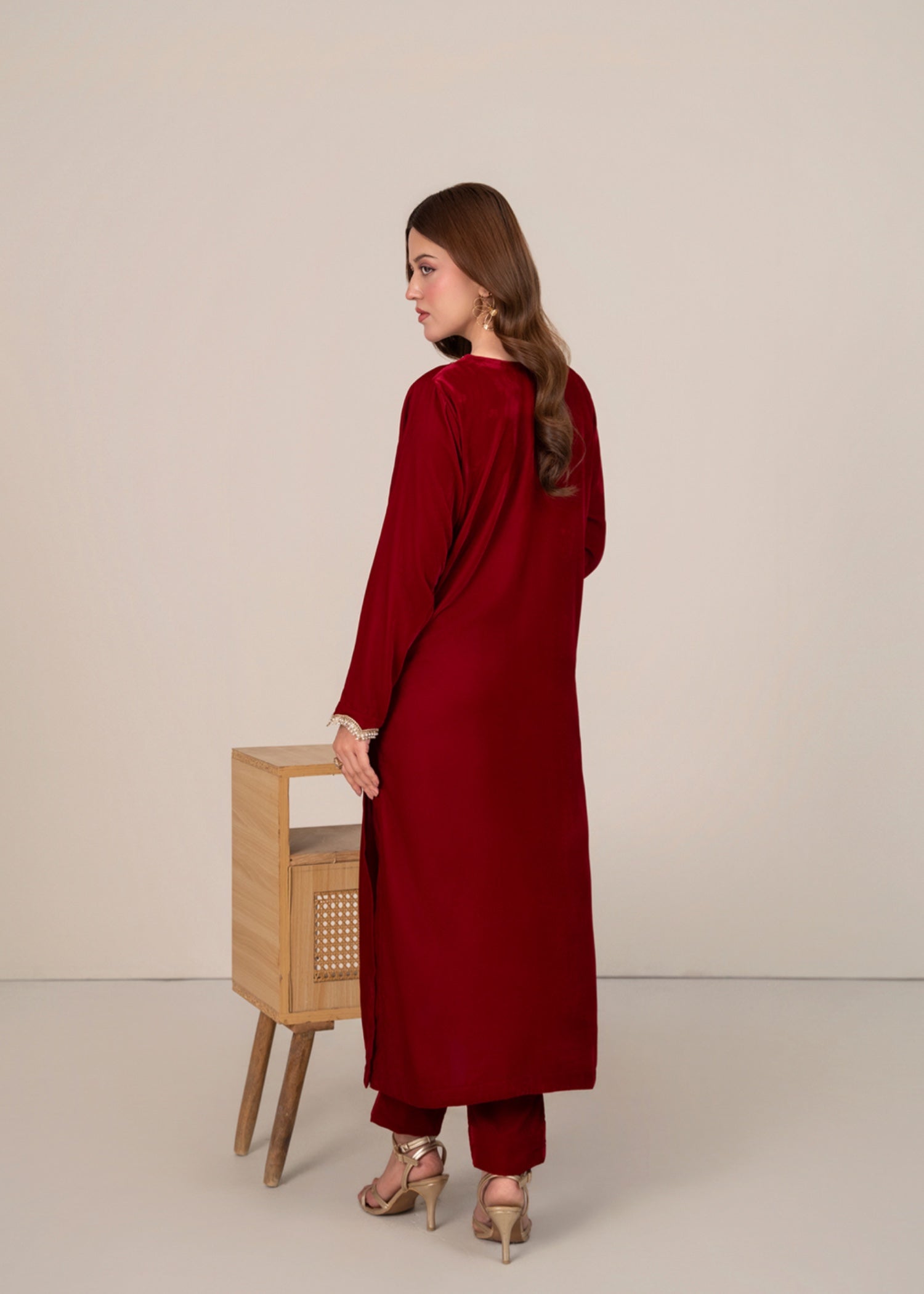 chinese micro velvet 9000 Co Ord Sets in Scarlet