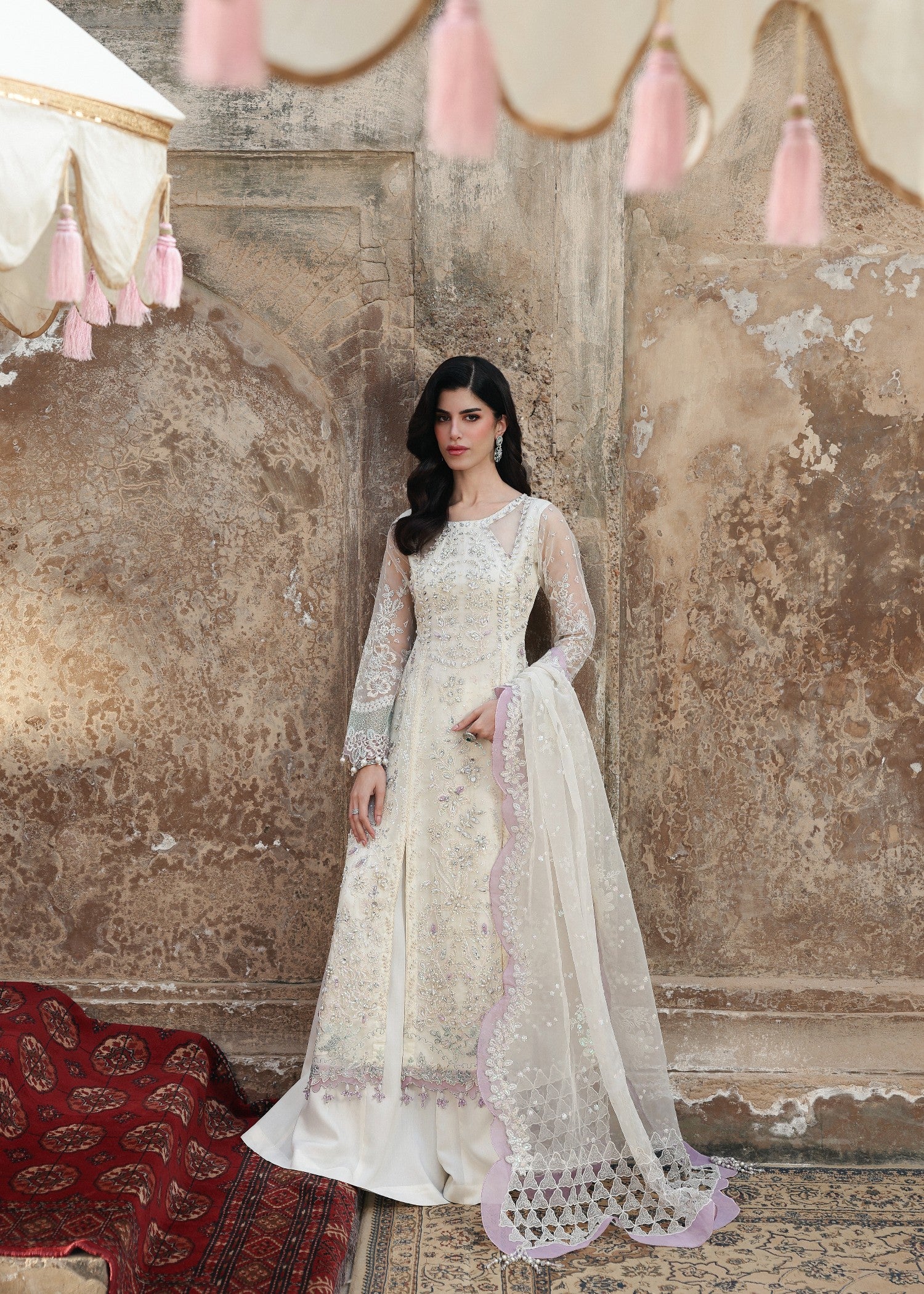 organza Sharara in Cream