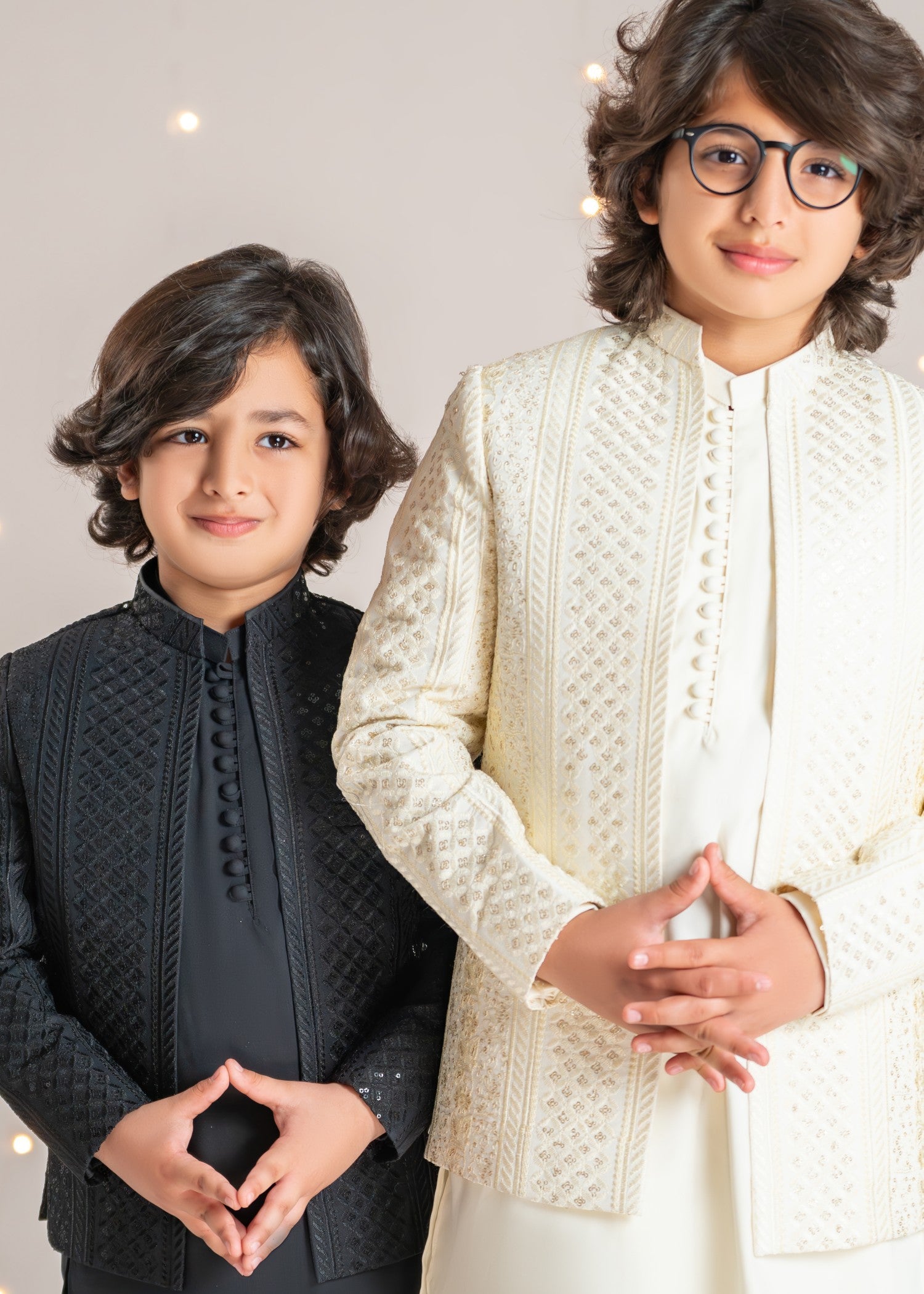 raw silk Prince Coat in Cream