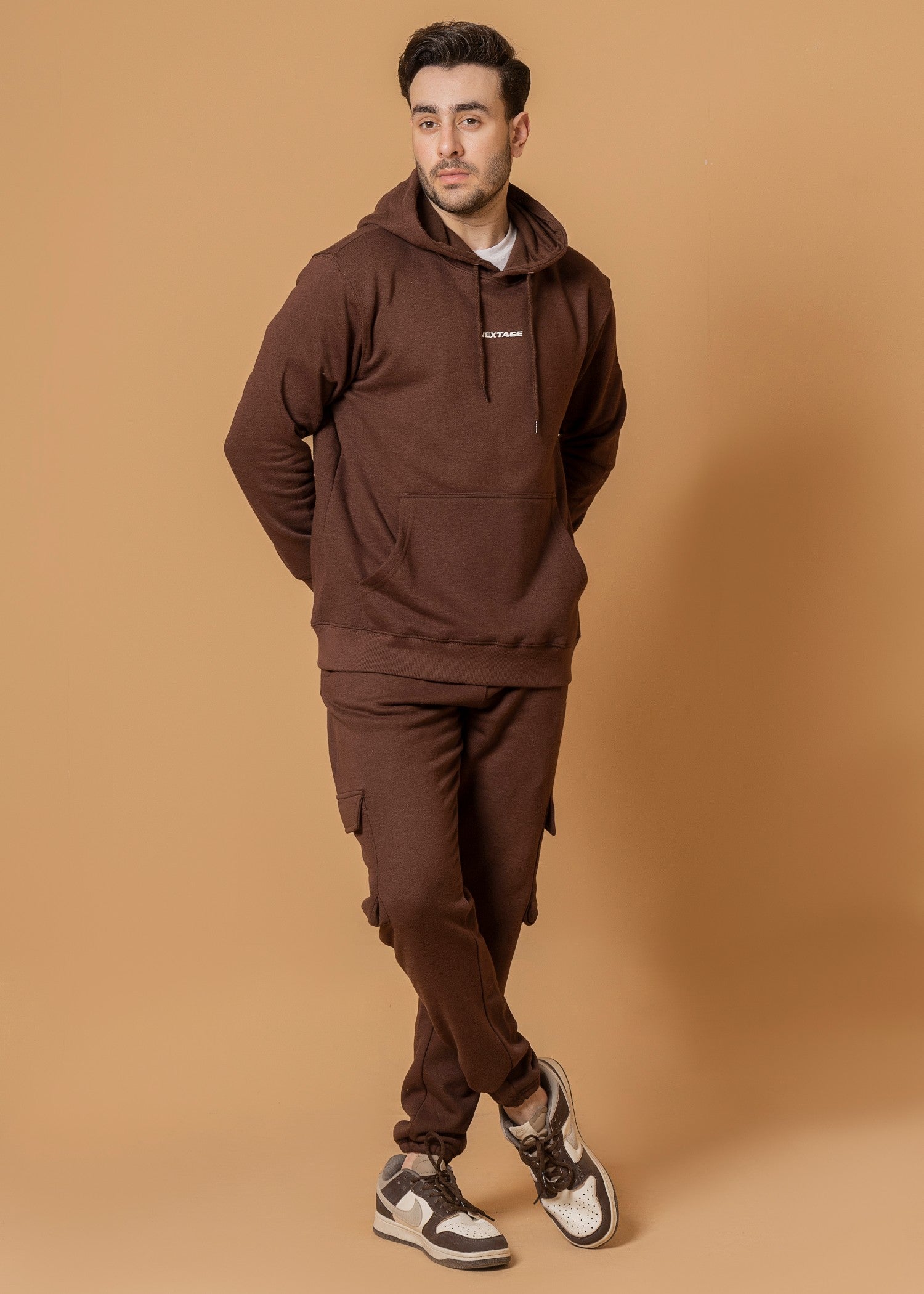 fleece Tracksuit in Chocolate brown