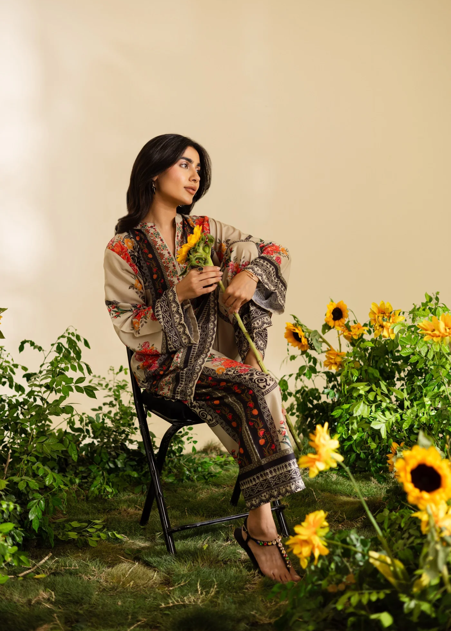poly lawn Co Ord Sets in Tan brown