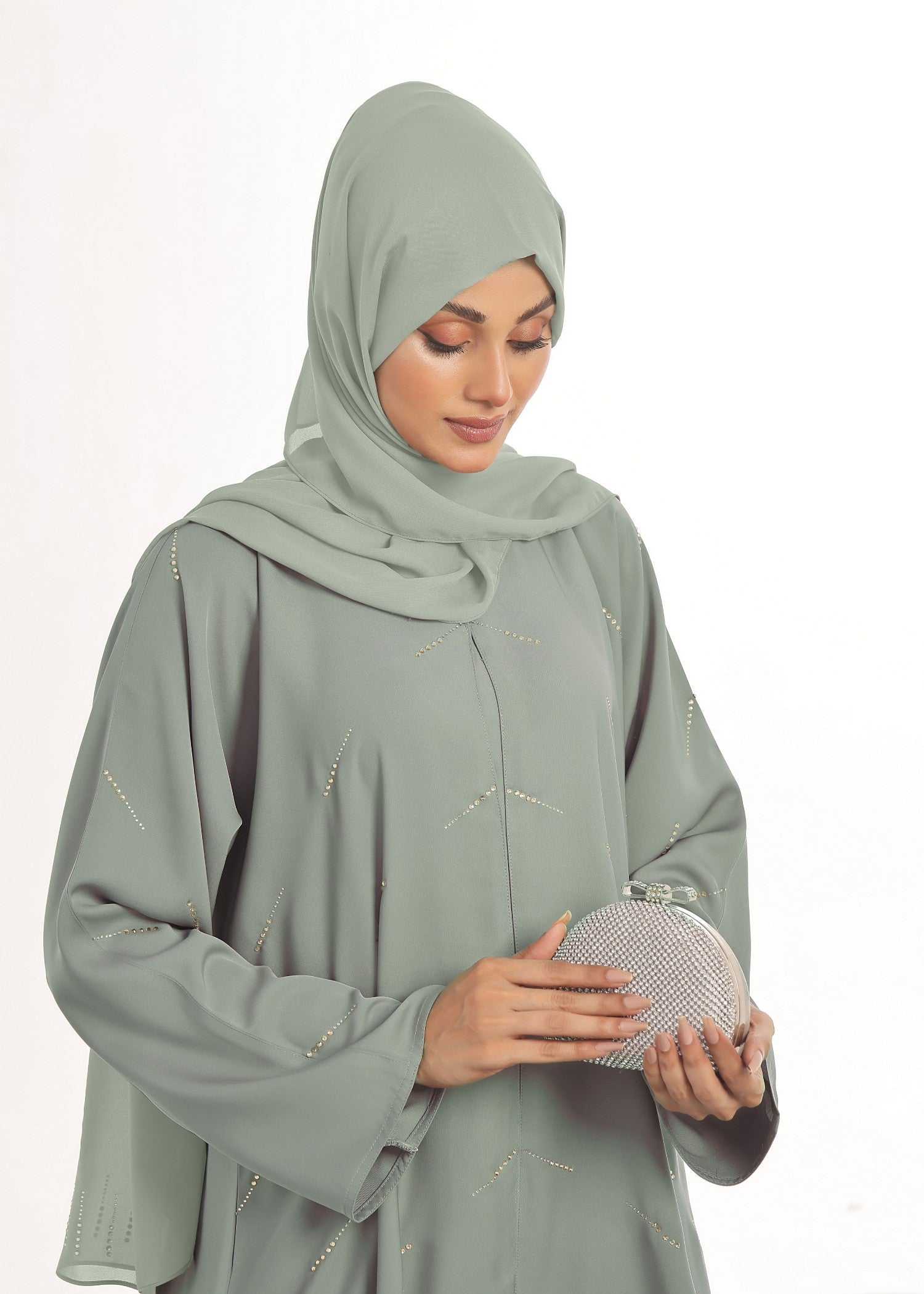 nidha Abaya in Grey