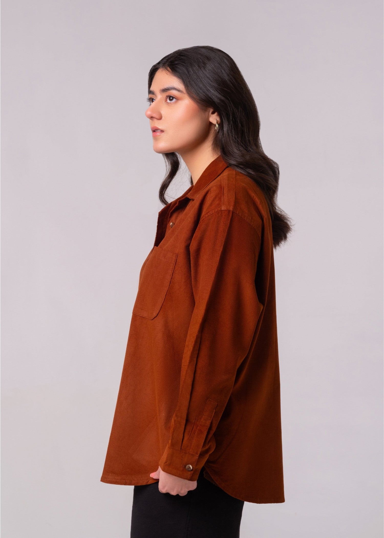 corduroy Top in Brown