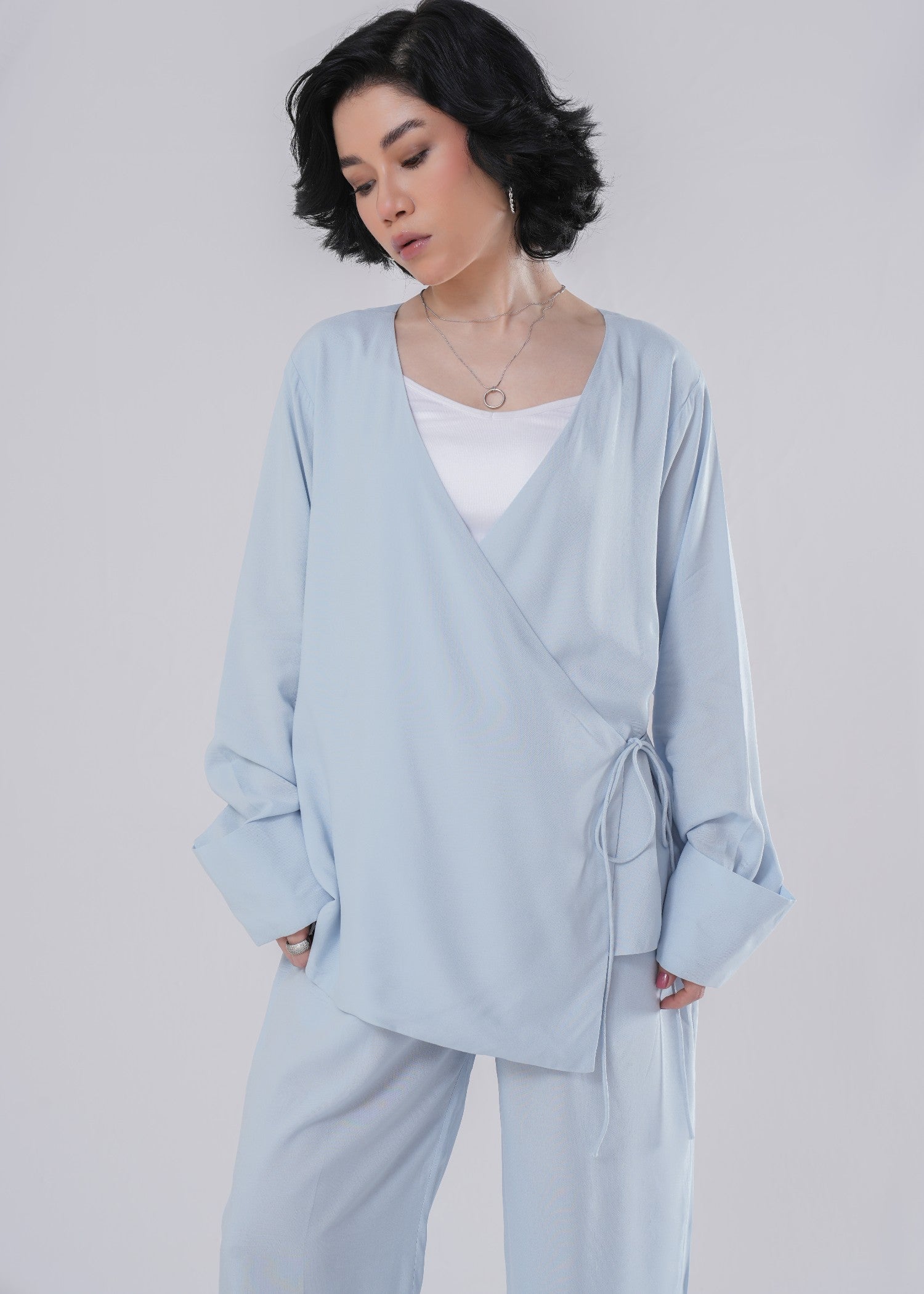 linen Co Ord Sets in Sky blue
