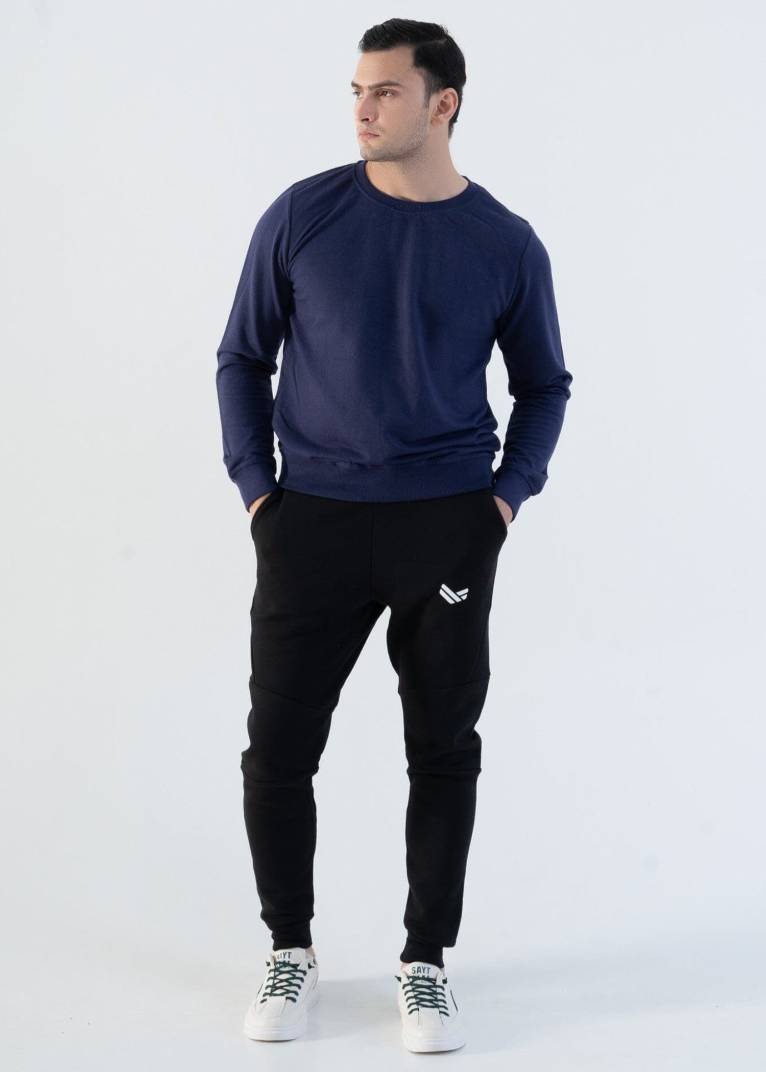 interlock knit Sweatshirt in Navy blue