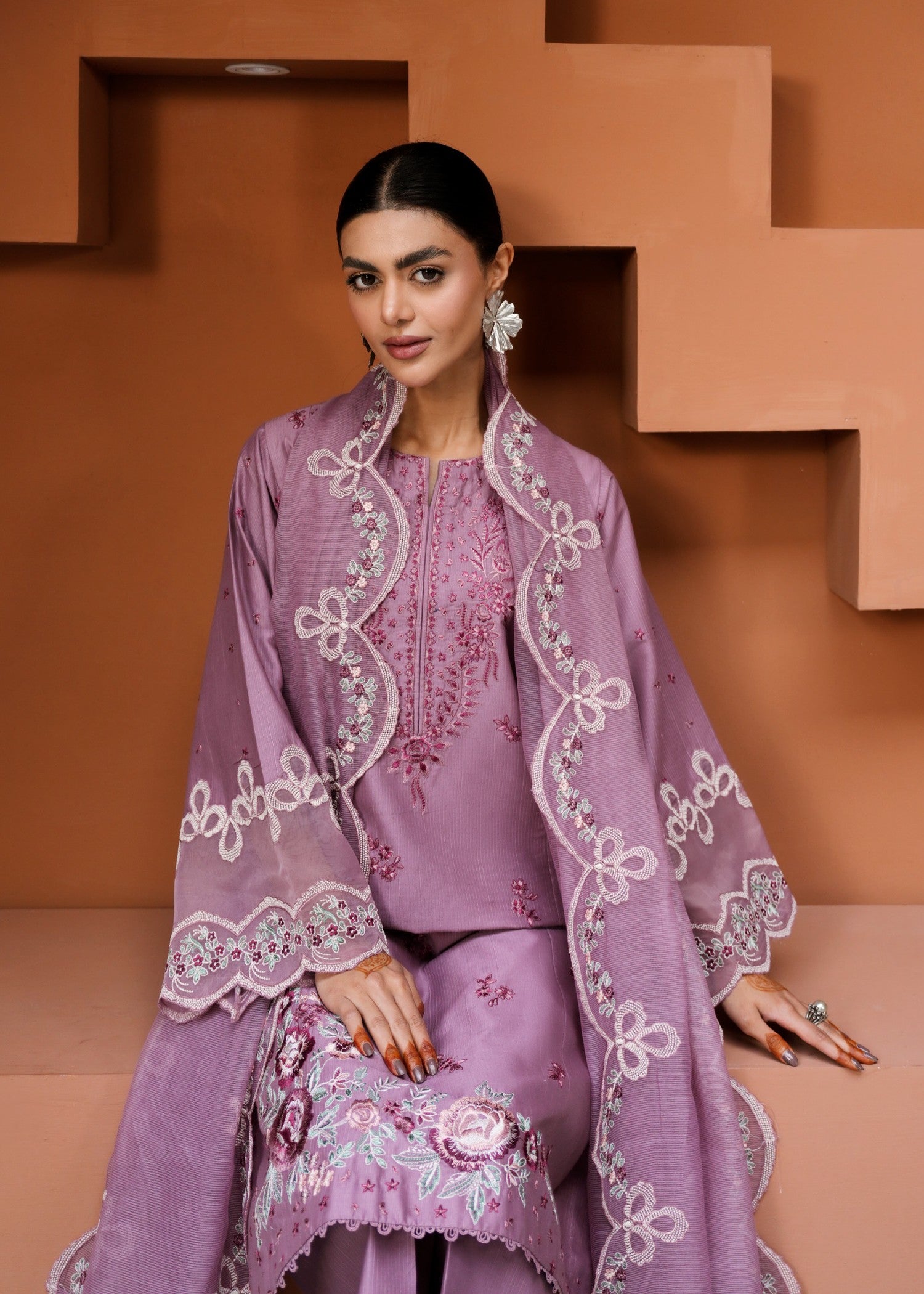 lawn Unstitched in Lavender pink