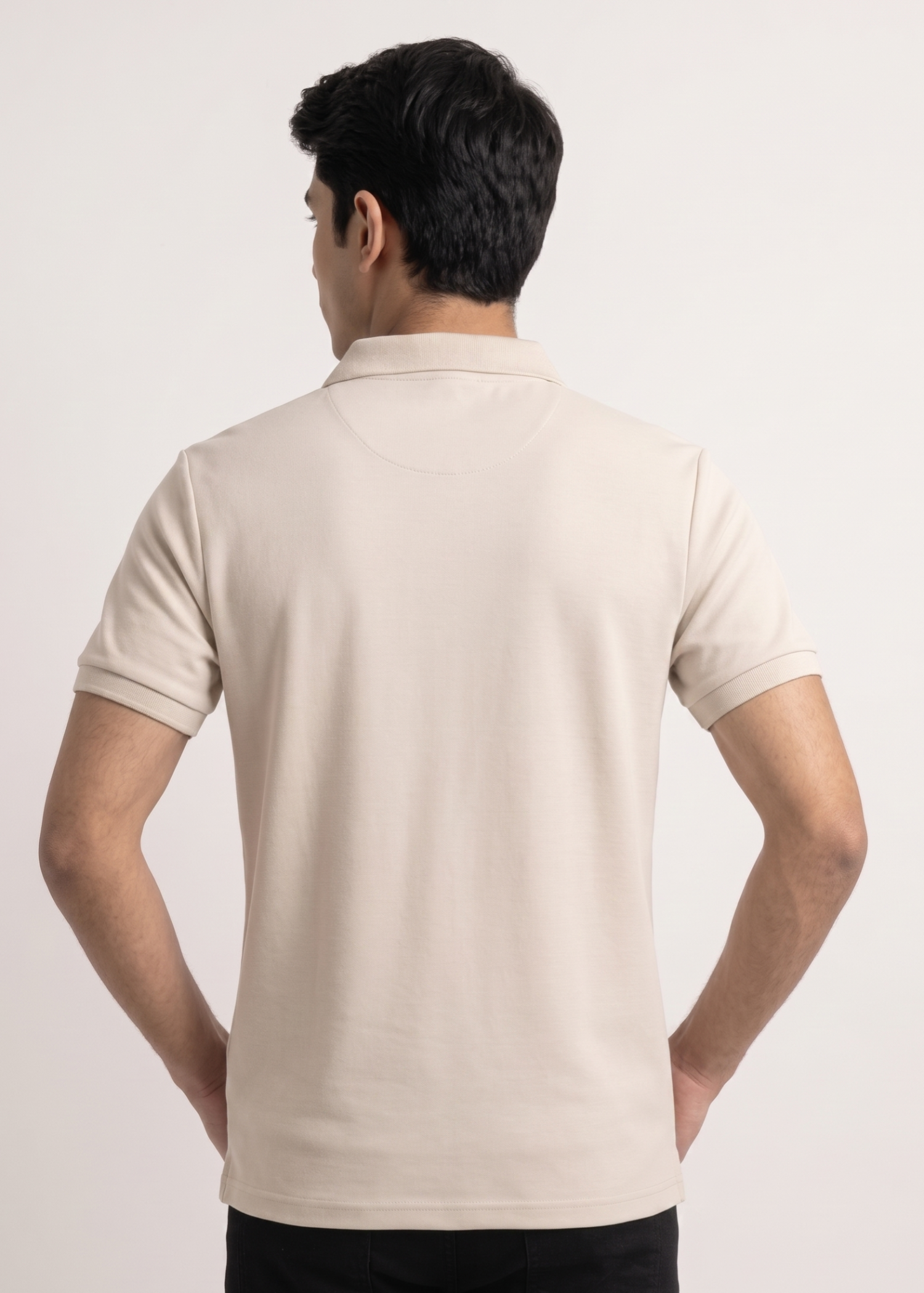 cotton pique Polo Shirt in Off-white