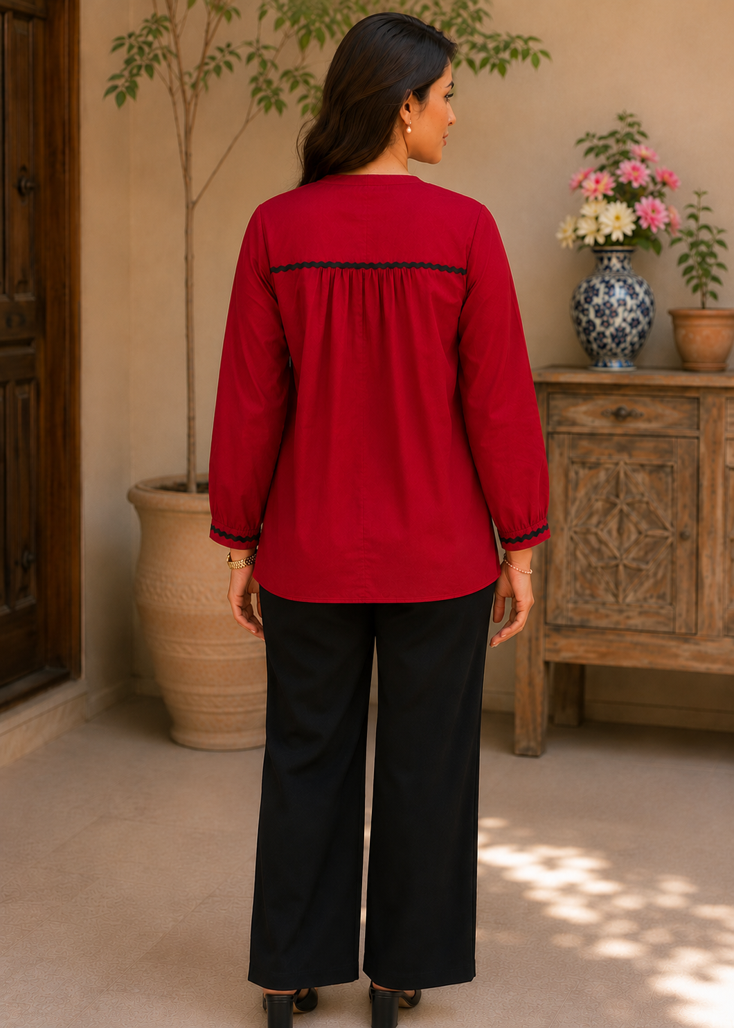 lawn Tunic in Red