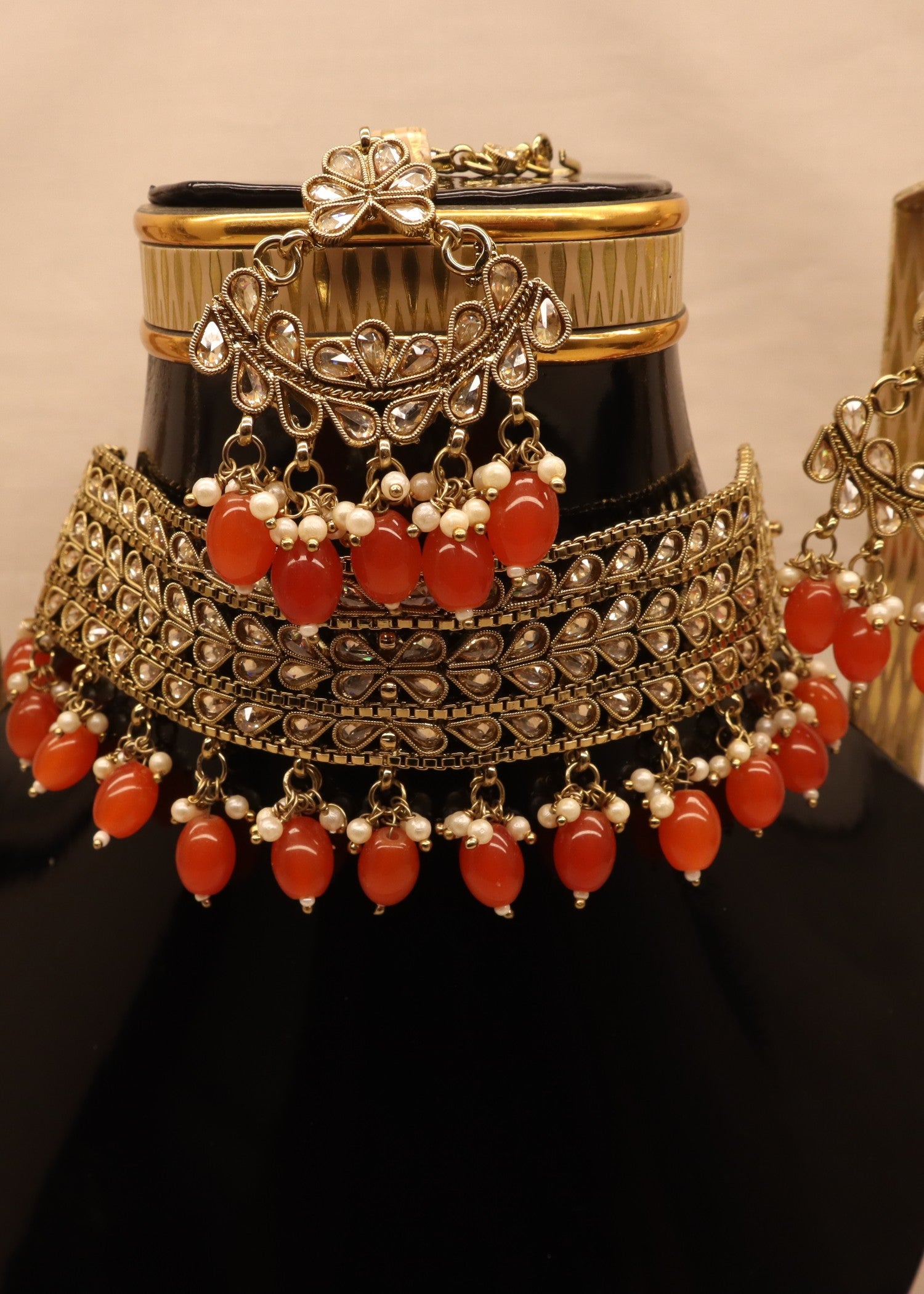 Choker in Tomato red Color by - Trendy Women Choker KPQ2856