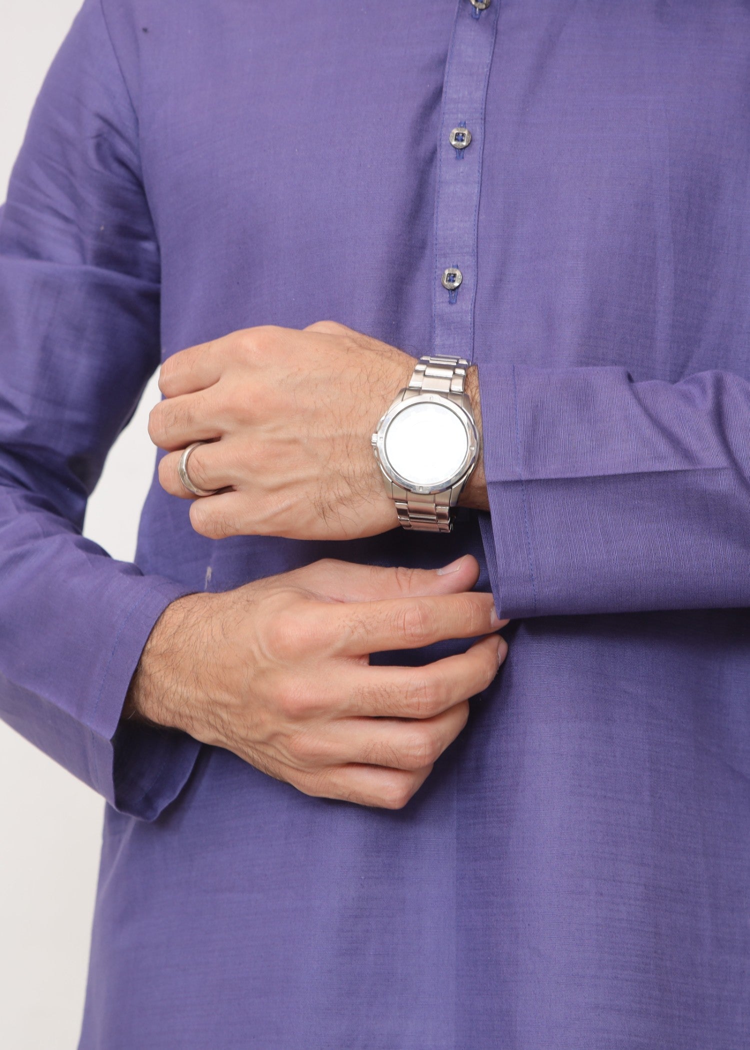khaddar Kurta in Purple