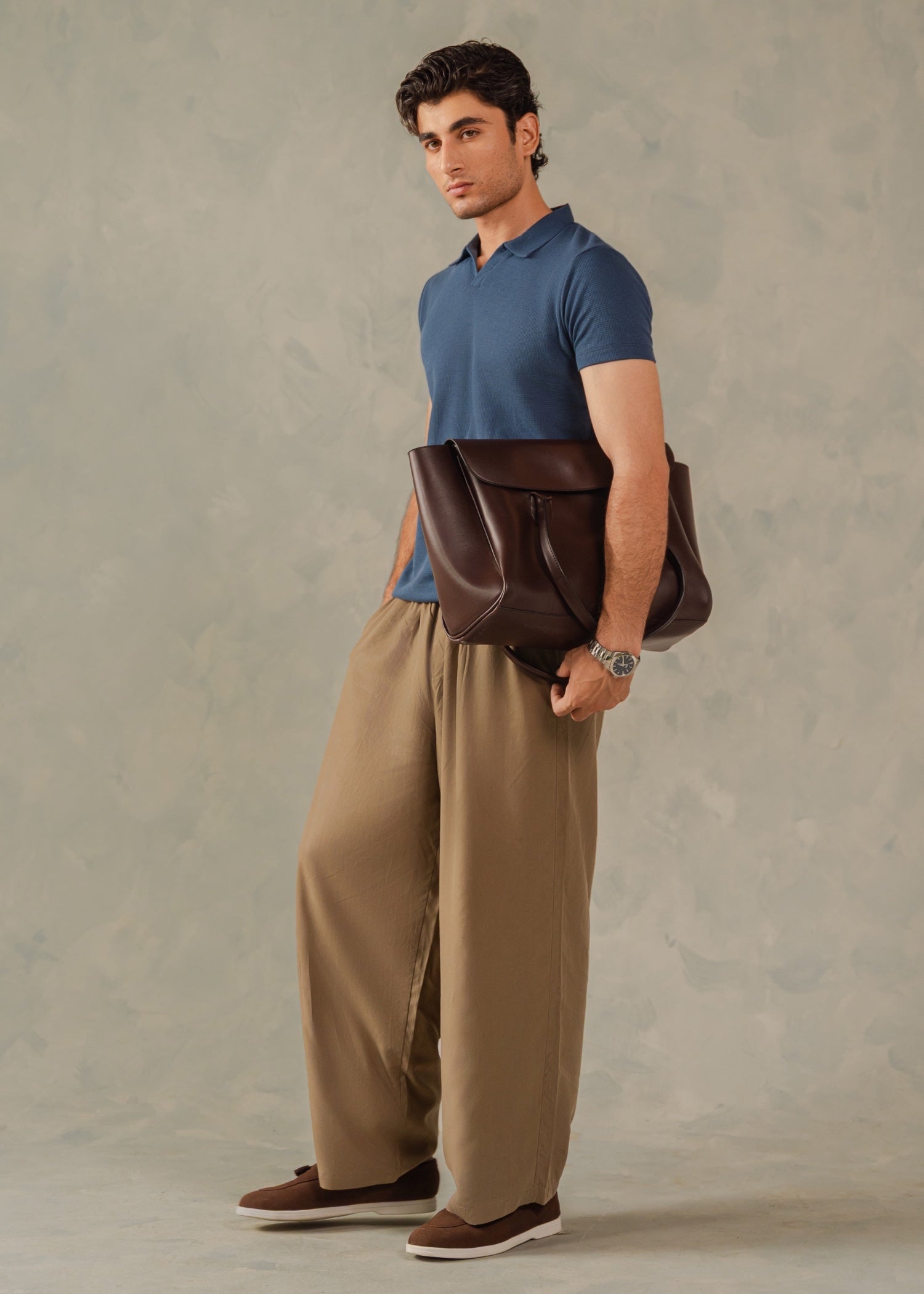 cotton Polo Shirt in Yale blue
