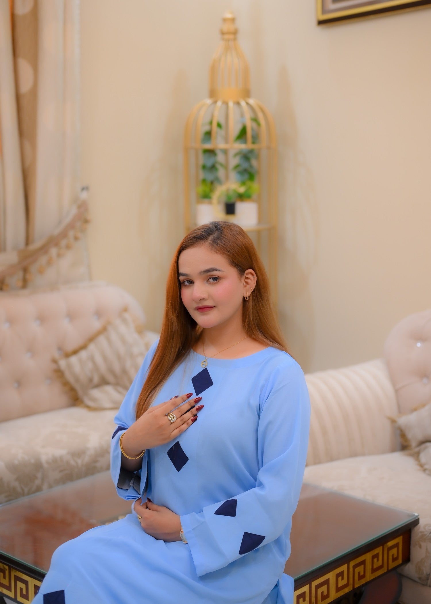 georgette Kurta Set in Sky blue
