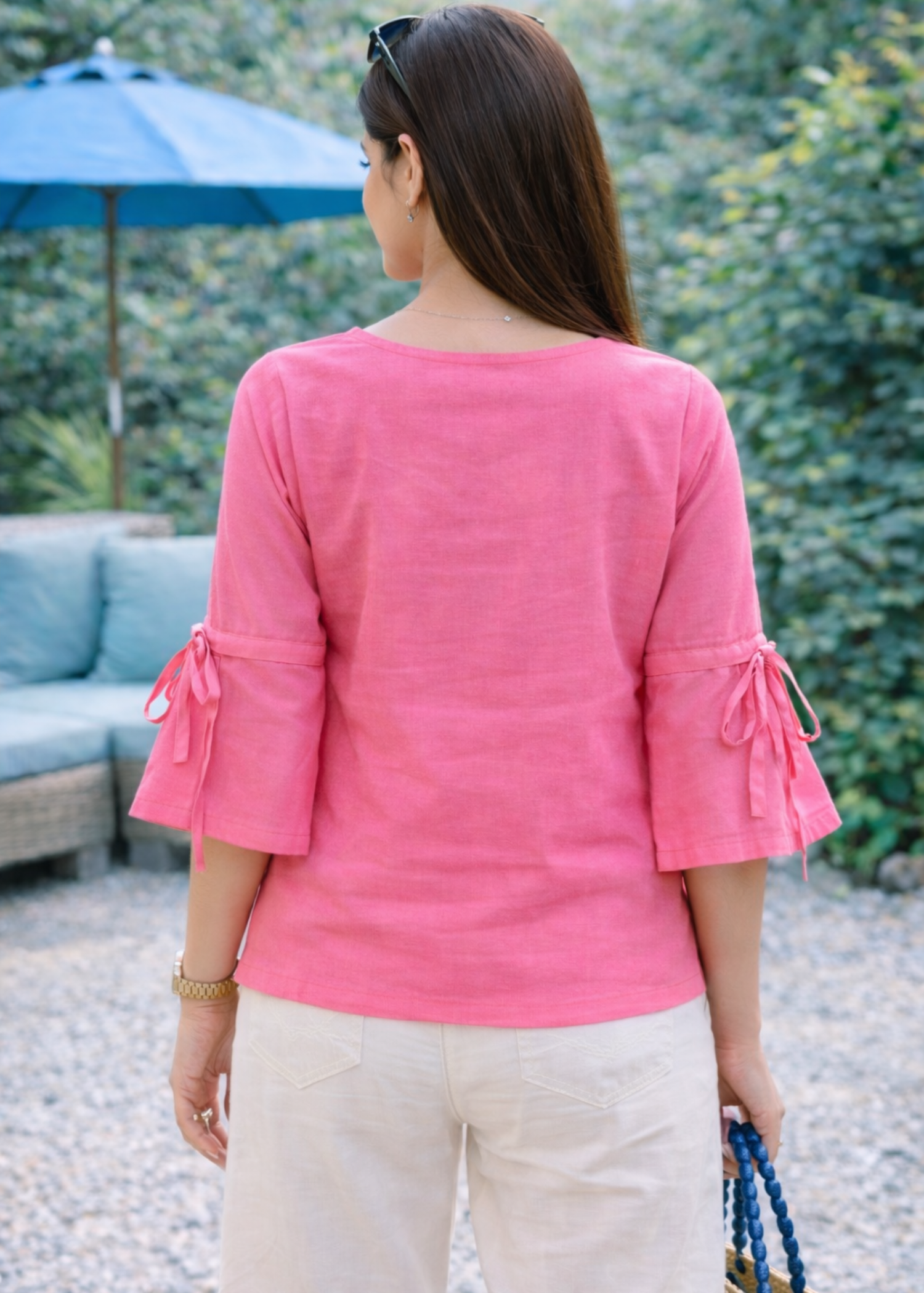 lawn Top in Bubblegum pink