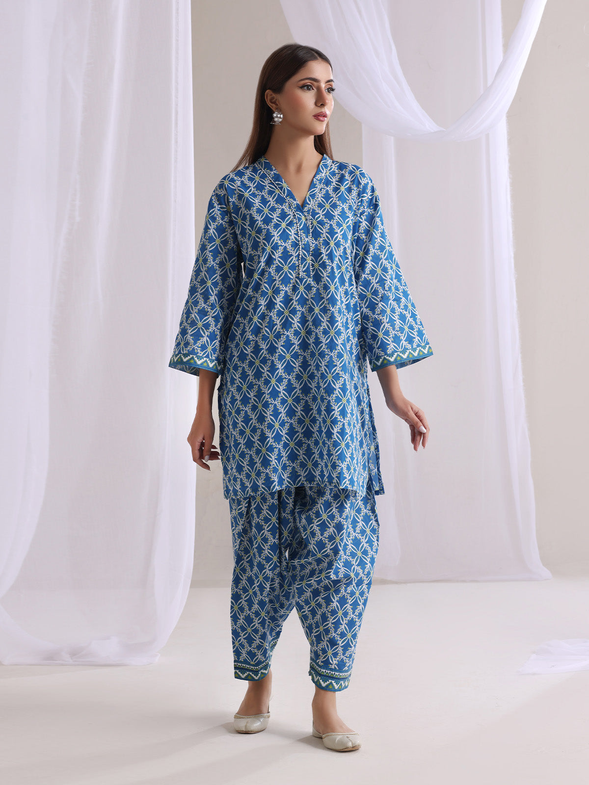ribbed lawn Co Ord Sets in Dark blue