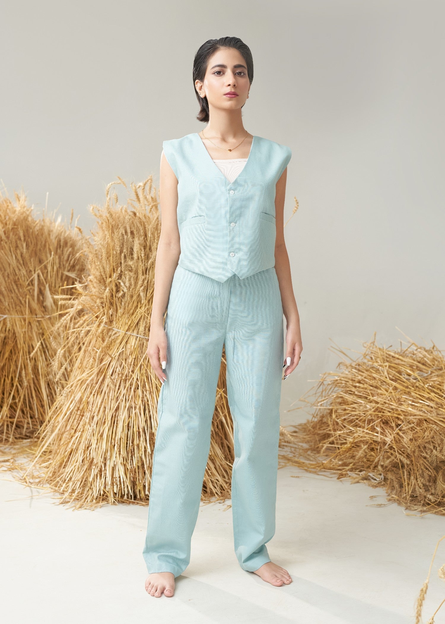 canvas Co Ord Sets in Mint green