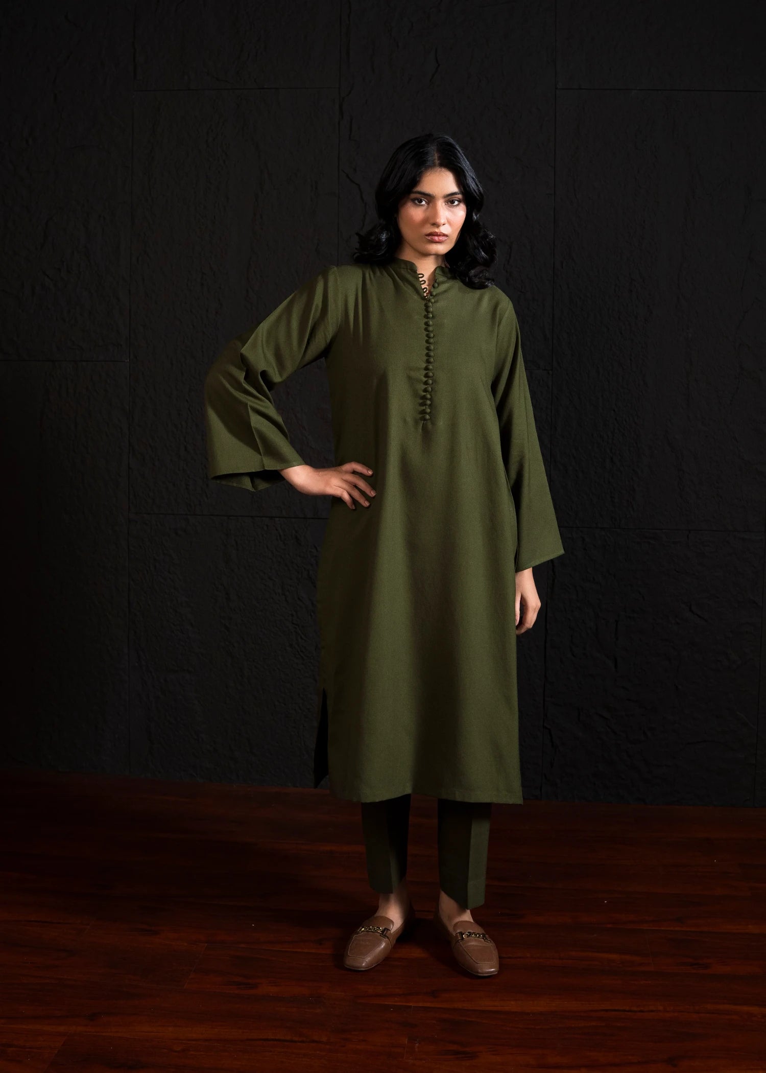 marina Kurta Set in Olive green