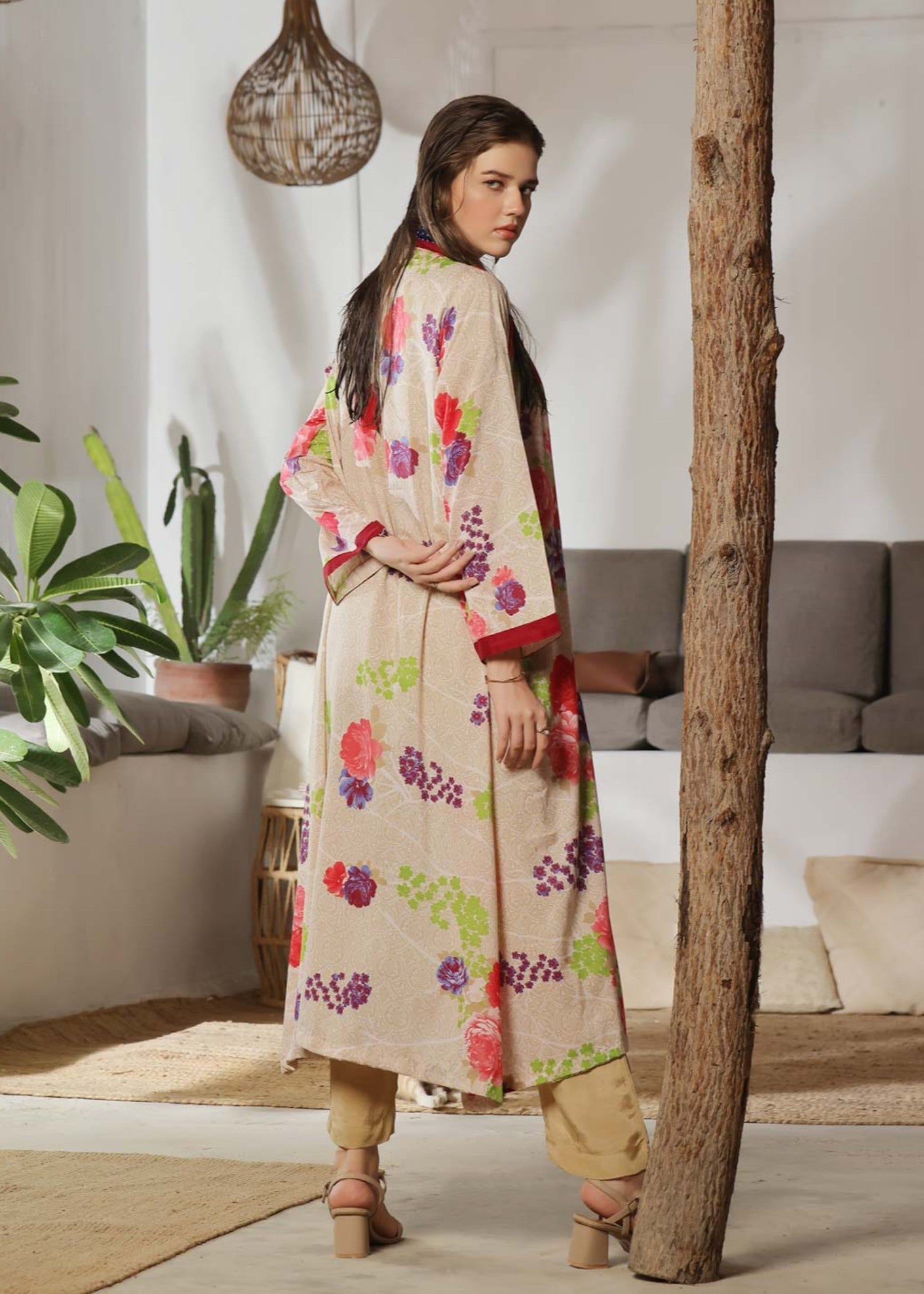 swiss lawn Gown in Antique white