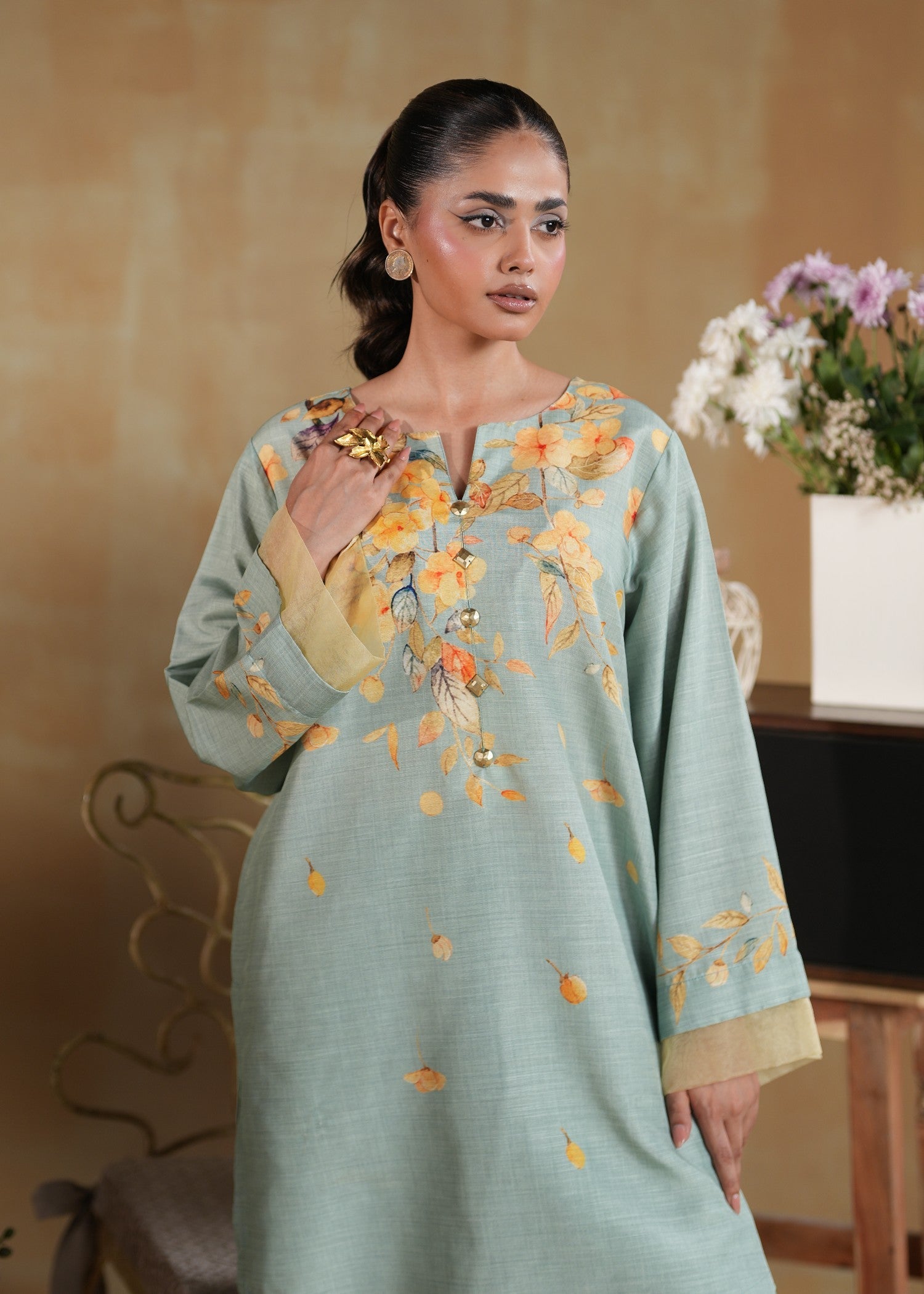 fine khaddar Co Ord Sets in Aquamarine