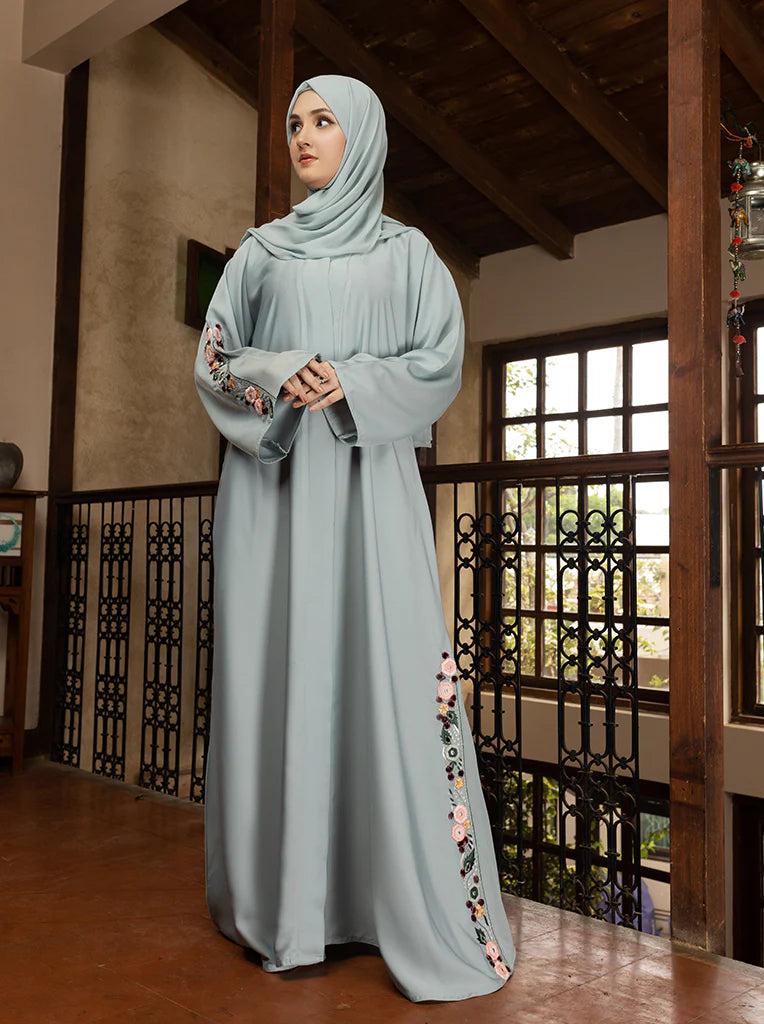 nidha Abaya in Ice blue