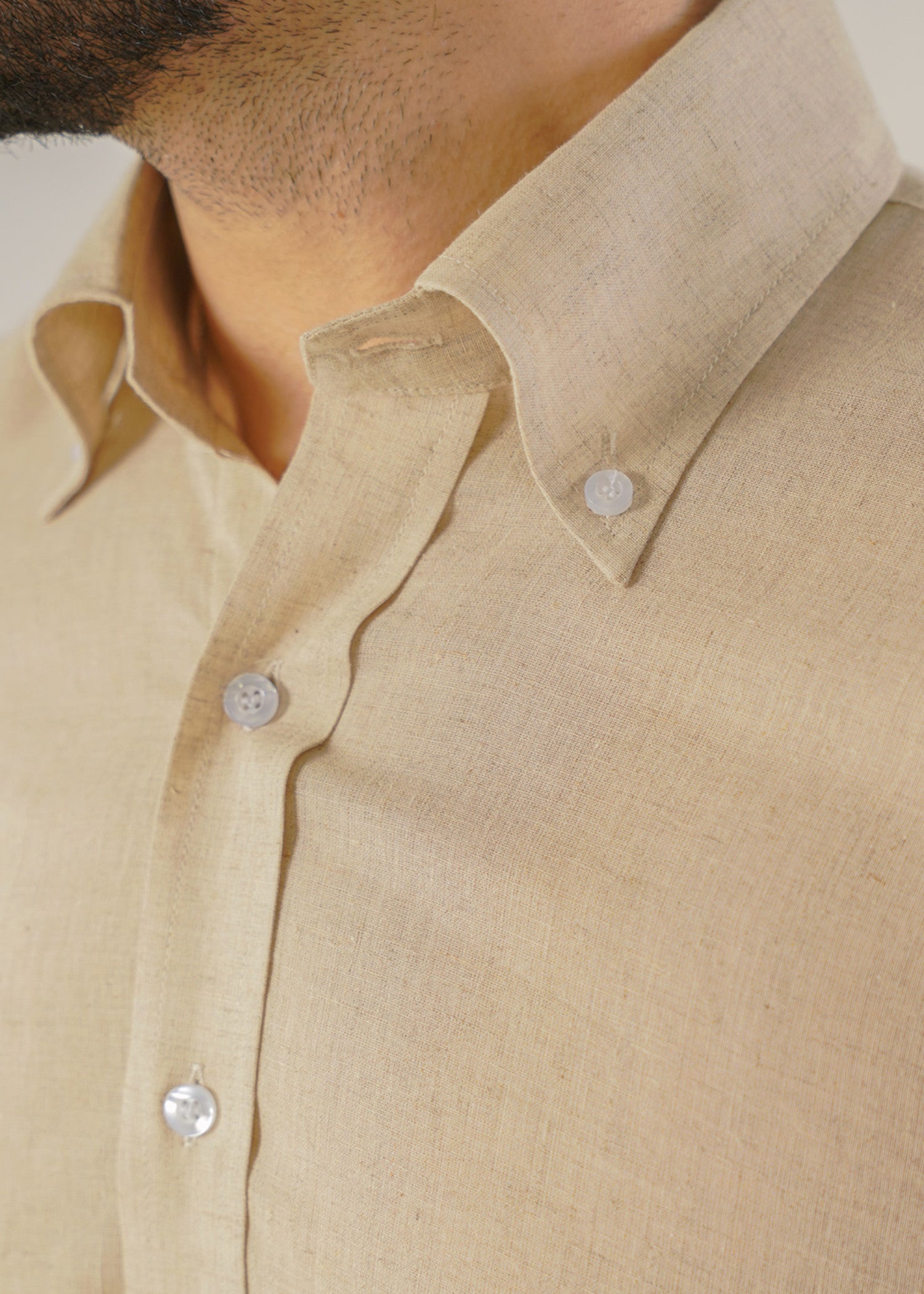 linen Casual Shirt in Vanilla by Lapel by Gem Garments