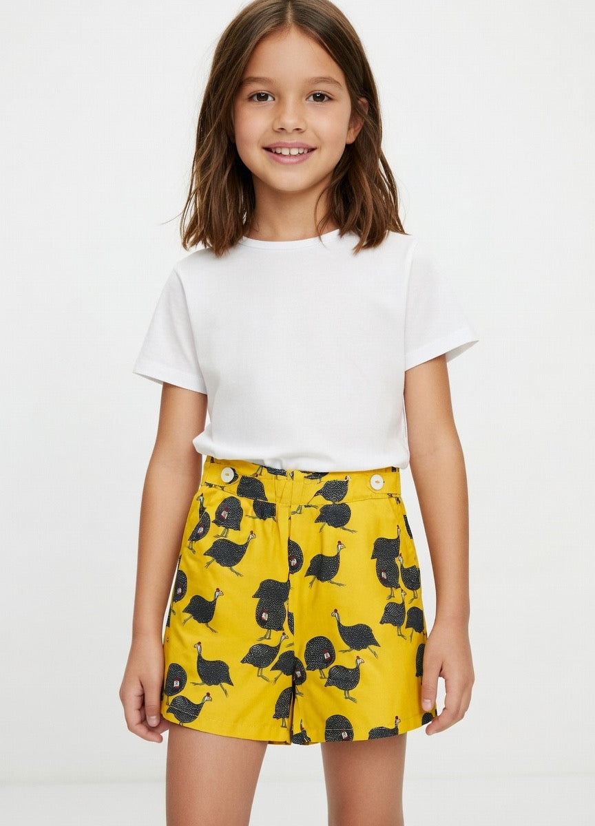 cotton Shorts in Yellow