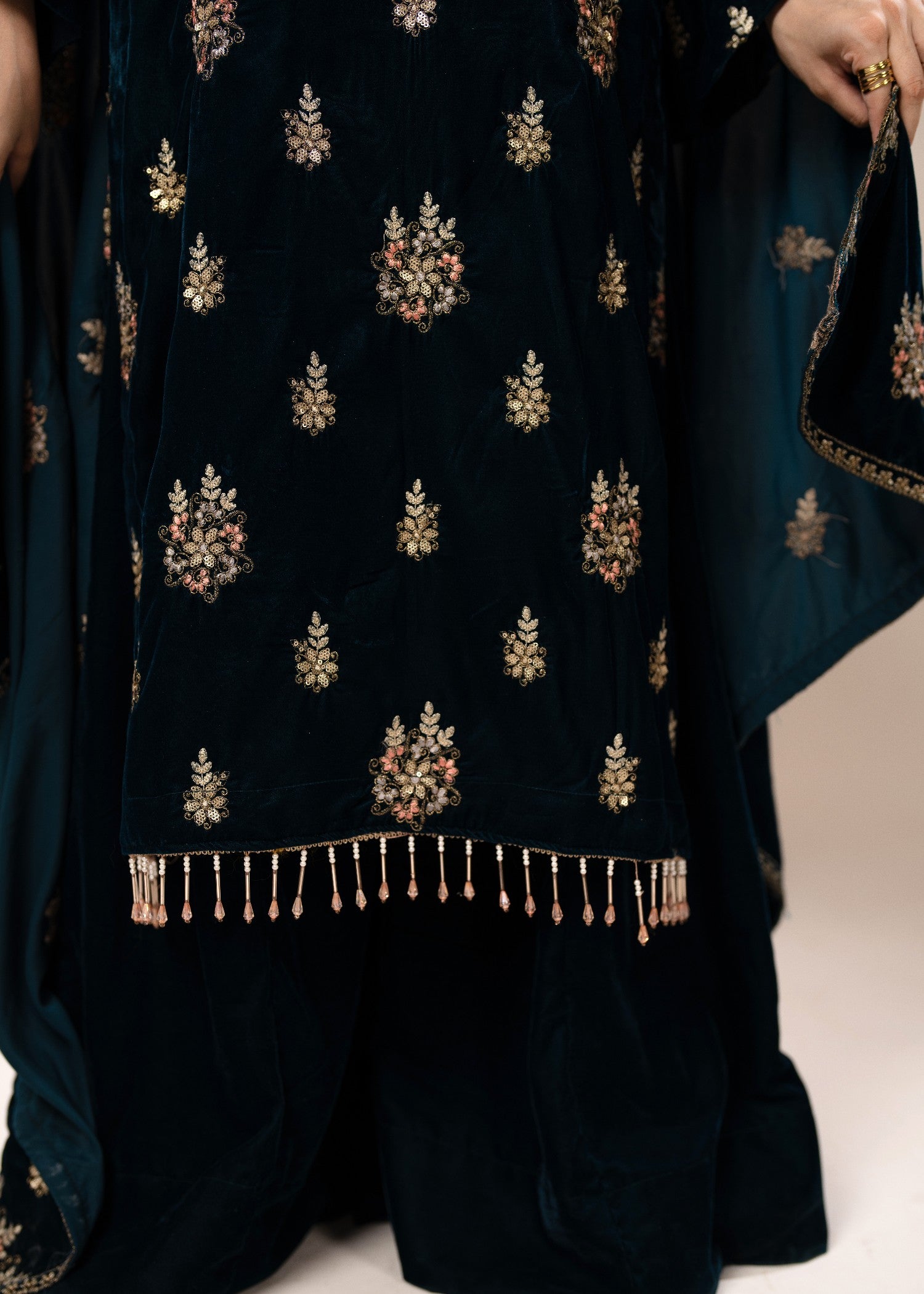 chinese micro velvet 9000 Unstitched in Bottle green