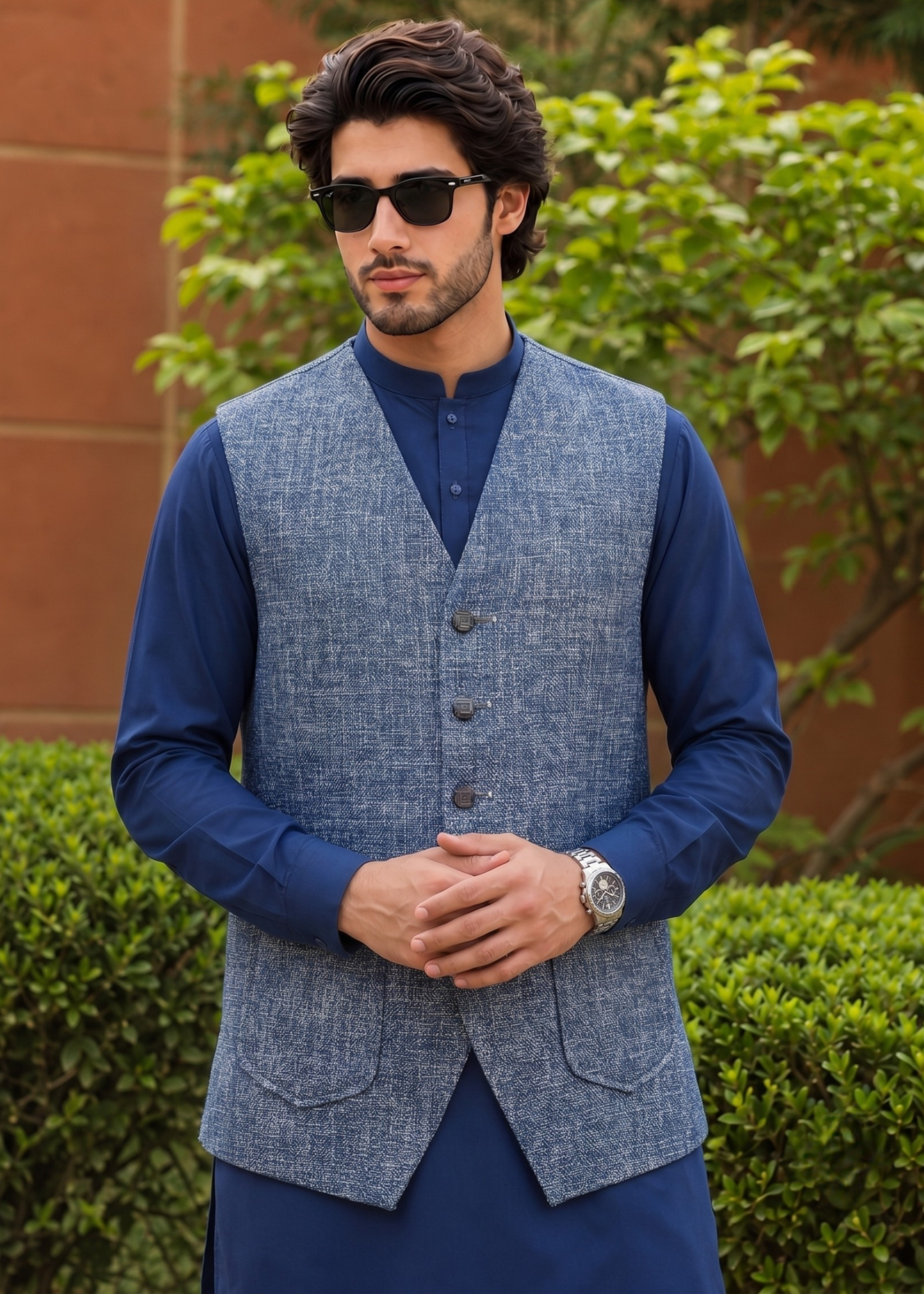 suiting Waistcoat in Blue