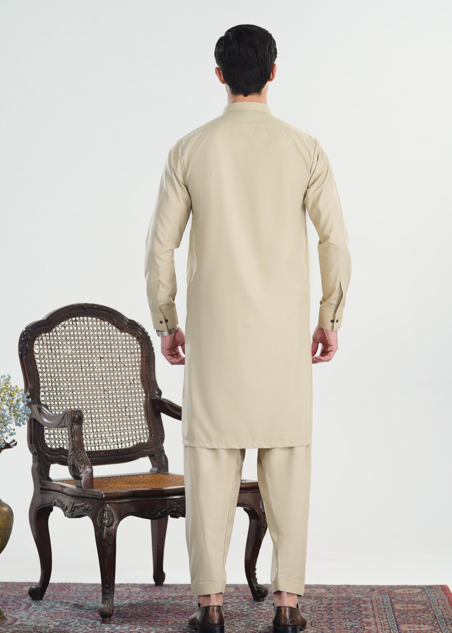 suiting Shalwar Kameez in Ivory