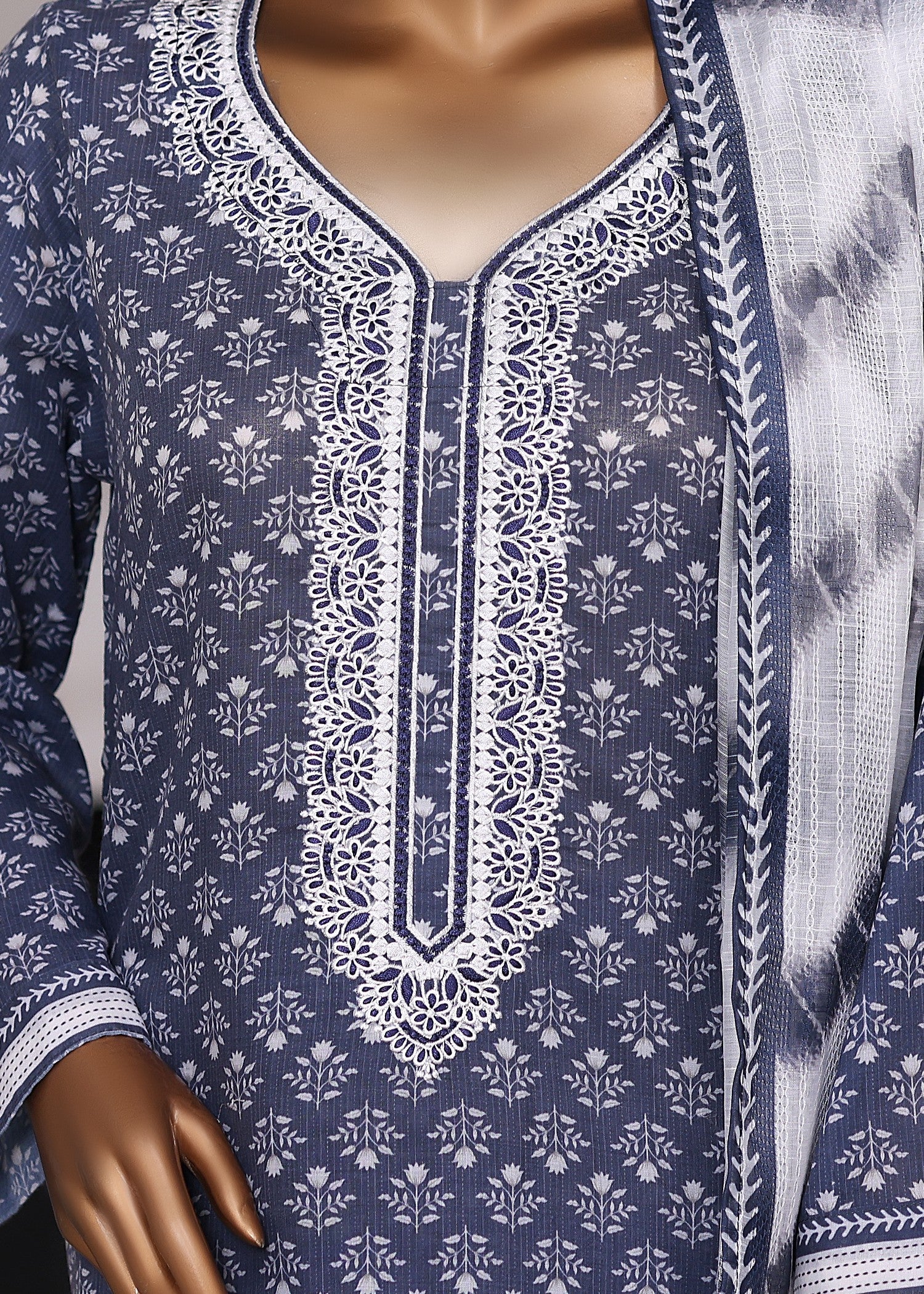 polycotton Kurta Set in Twilight blue