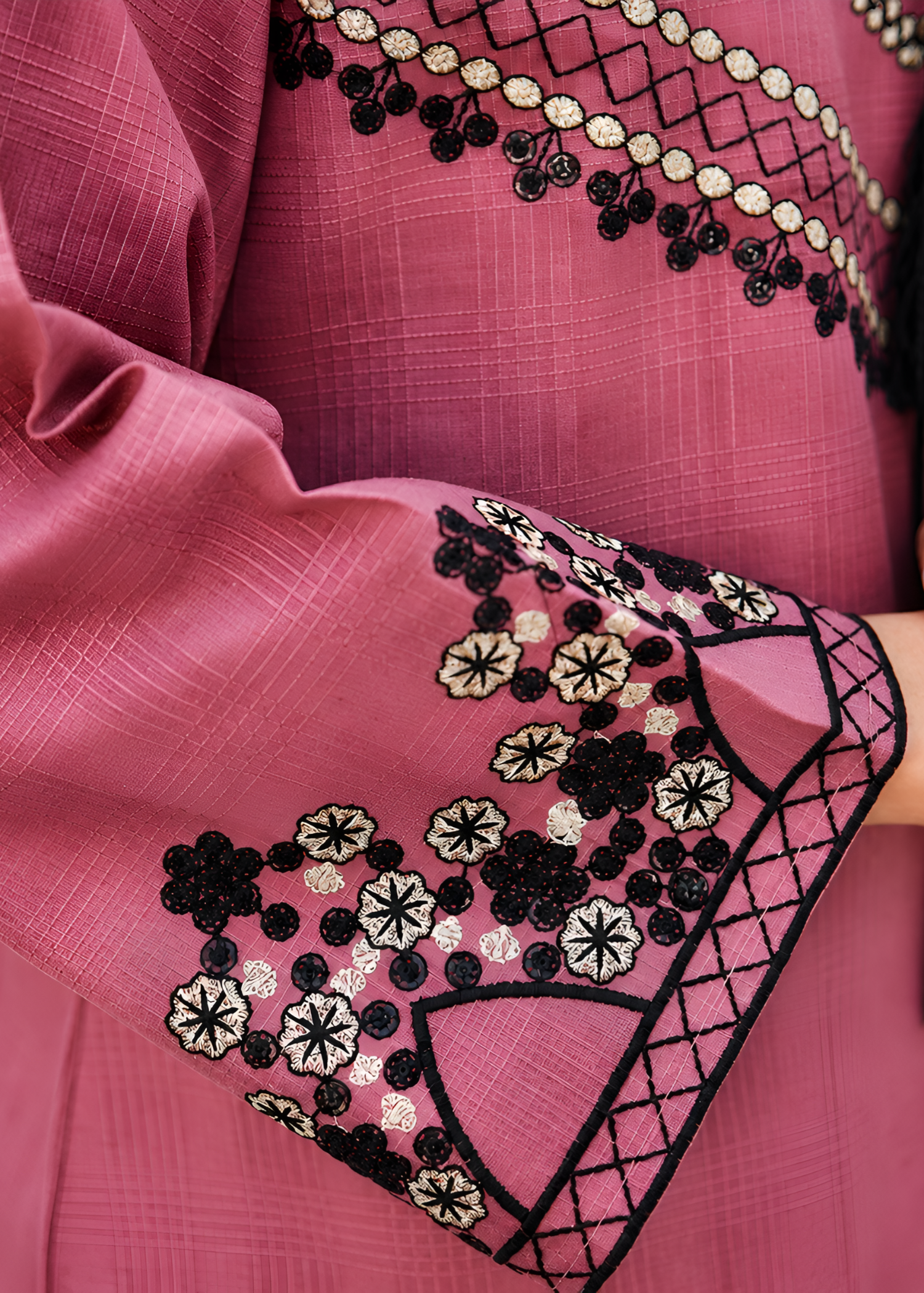 cotton dobby Kurta Set in Rose pink