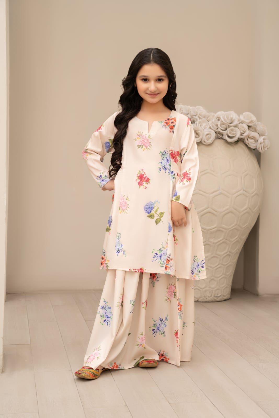 poly silk Lehenga in Cream