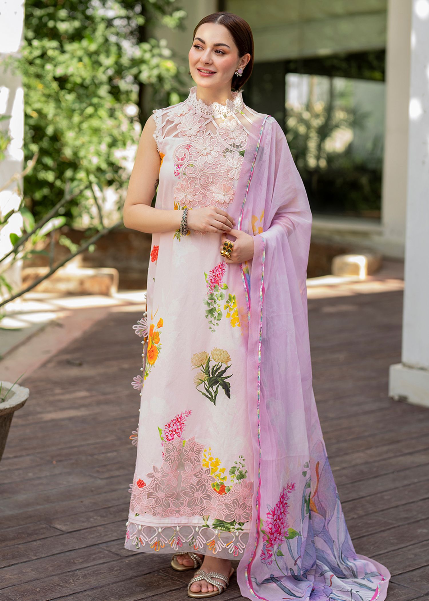 lawn Unstitched in Baby pink